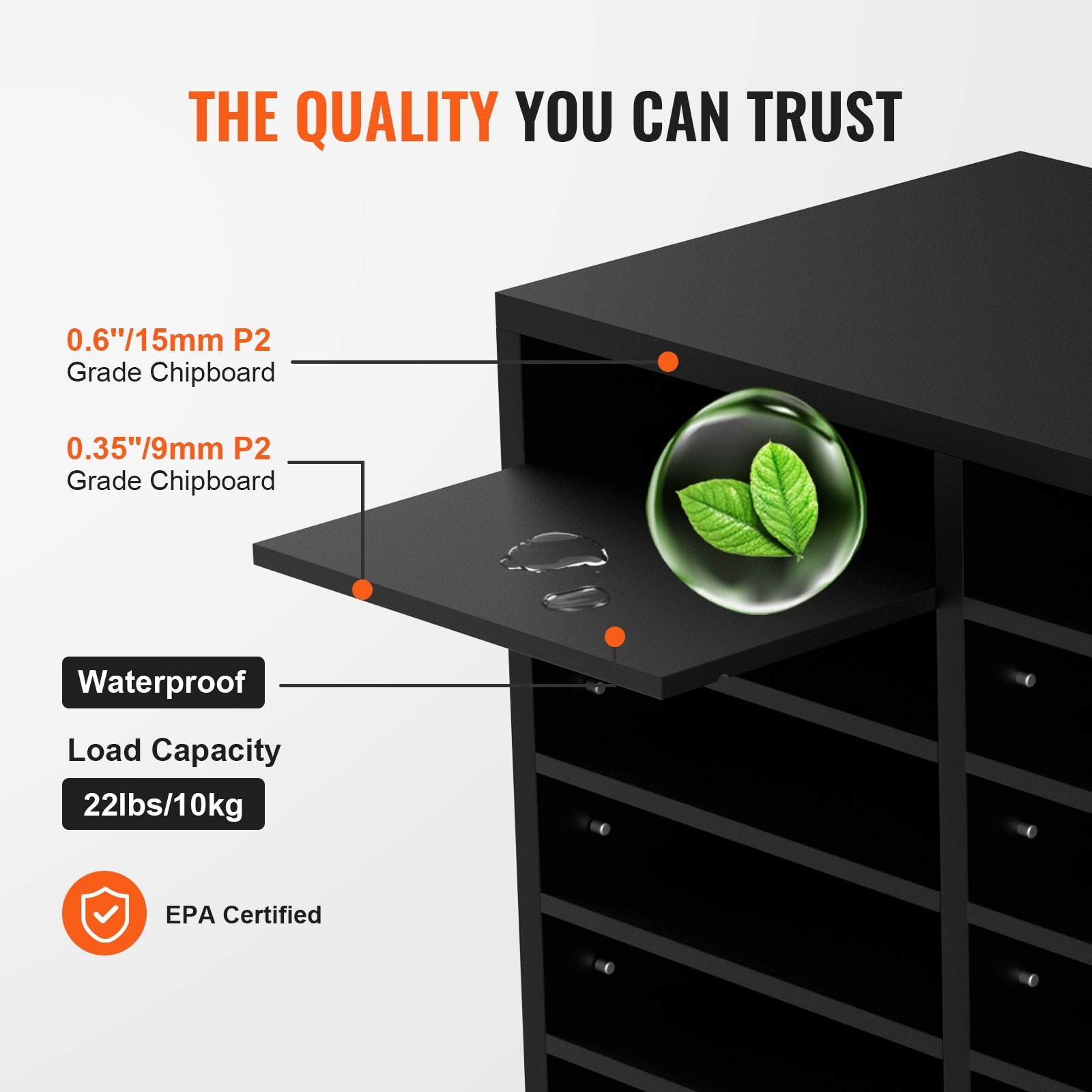 VEVOR Wood Literature Organizer Adjustable File Sorter 12 Compartments Black