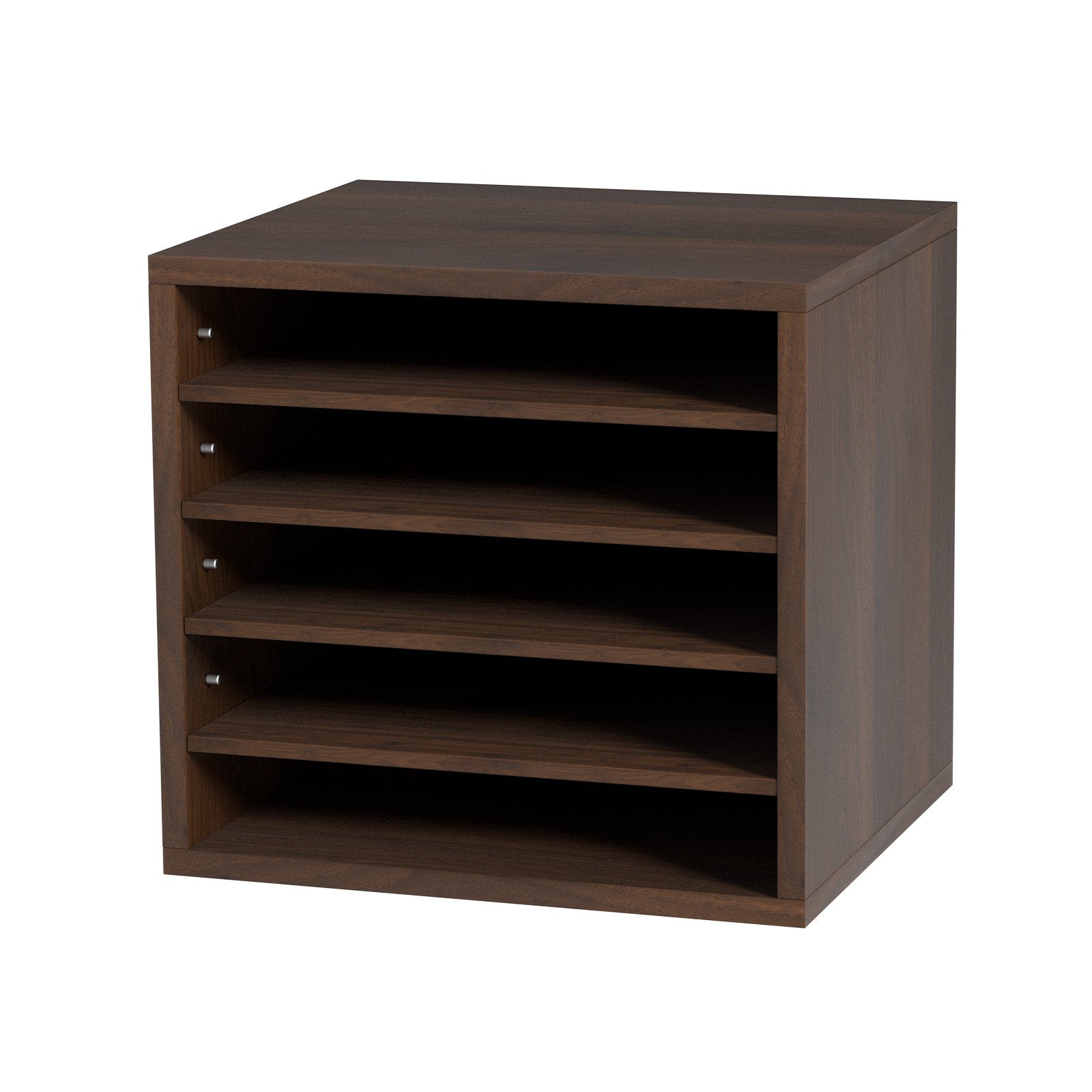 VEVOR Wood Literature Organizer Adjustable File Sorter 5 Compartments Brown