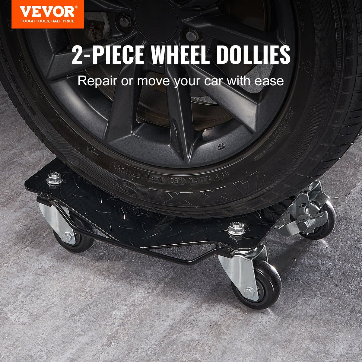 VEVOR Car Dolly Wheel Tire Dolly 2 PCS Heavy Duty Skate Auto Repair Dolly 3000LB