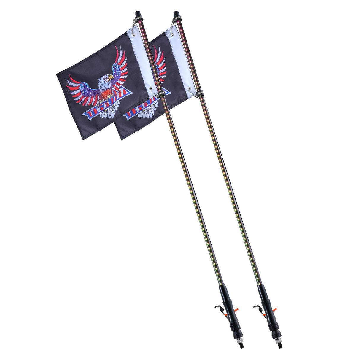 VEVOR 2 PCS 3 FT Whip Light, APP &amp; RF Remote Control Led Whip Light, Waterproof RGB Chasing Lighted Whips with 4 Flags, for UTVs, ATVs, Motorcycles, RZR, Can-am, Trucks, Off-road, Go-karts