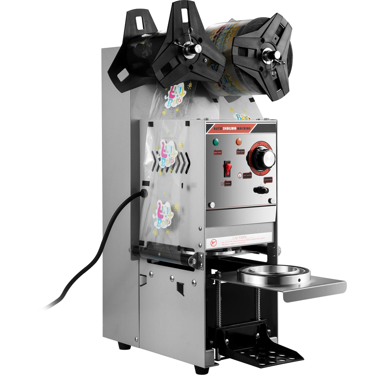 VEVOR Semi-automatic Cup Sealing Machine Cup Sealer Silver 300-500 Cups/Hour