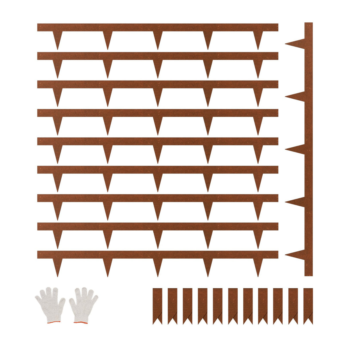 VEVOR Steel Landscape Edging, 10 Packs 40 x 4.5 in Weather-Resistant &amp; Pre-Rust Metal Landscape Edging, Bendable Garden Edging Border, Heavy Duty Lawn Edging, Flower Bed Yard Pathway Divider