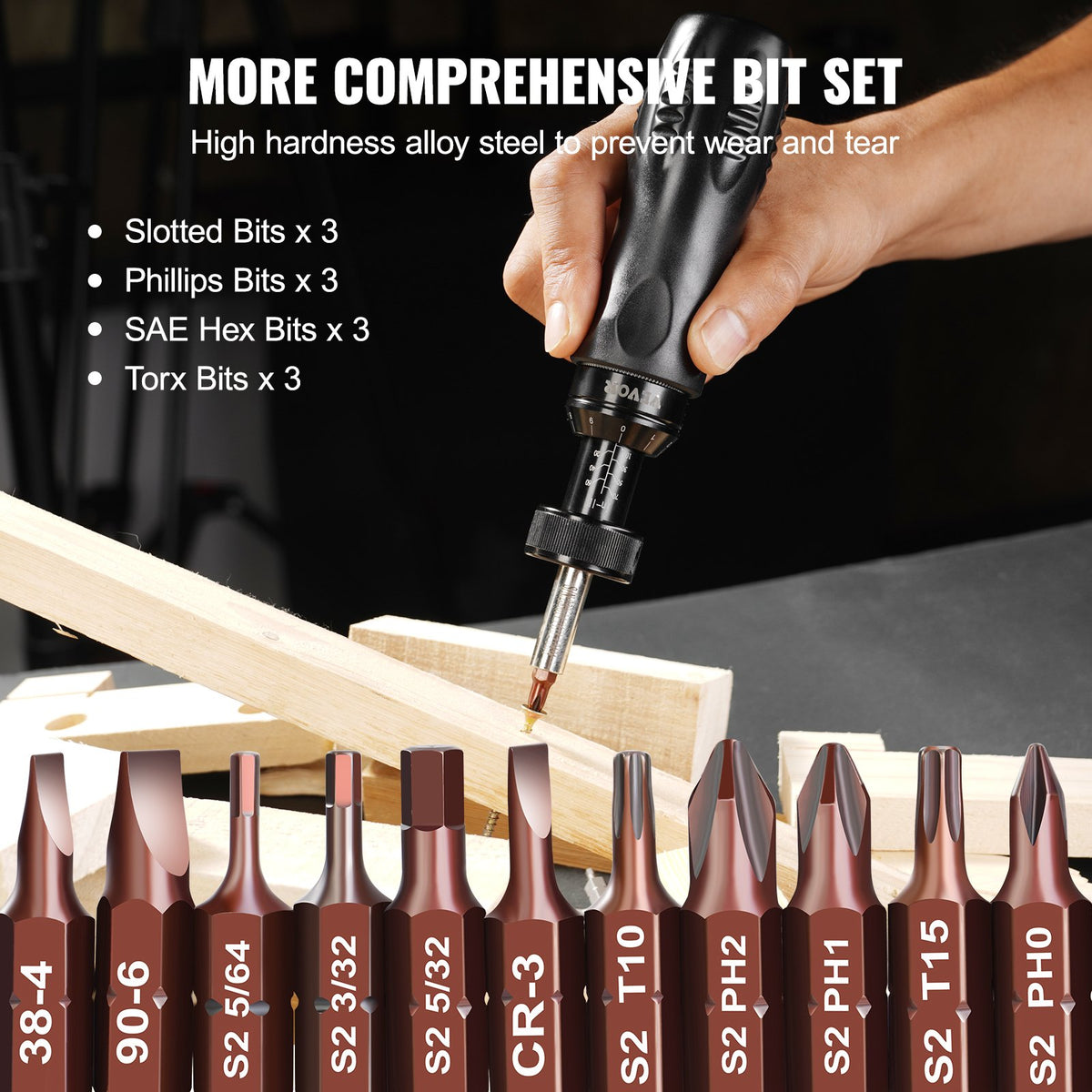 VEVOR Adjustable Torque Screwdriver 1/4
