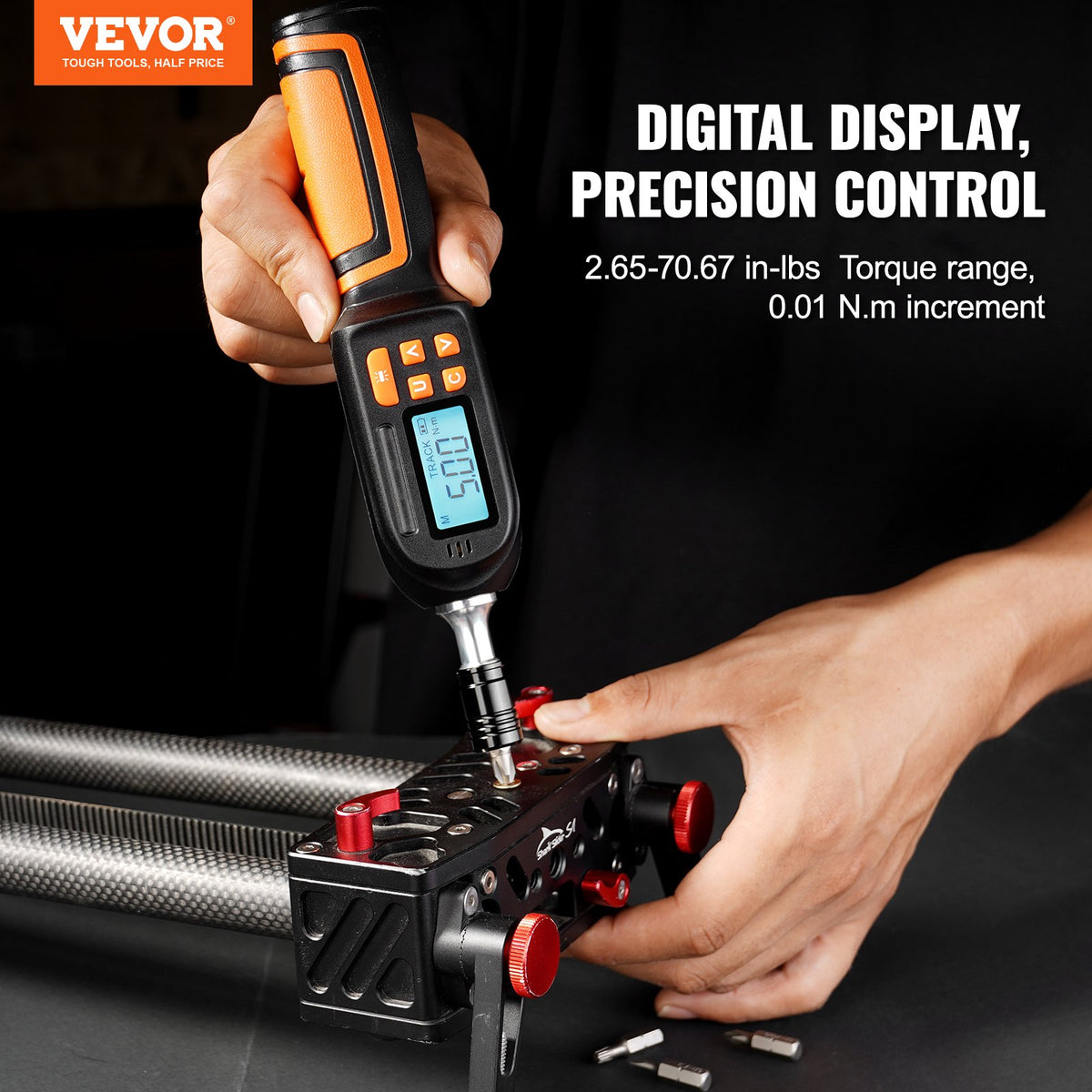 VEVOR Digital Torque Screwdriver 1/4" Range 2.65-70.67in/lb w/ 0.01N.m Increment