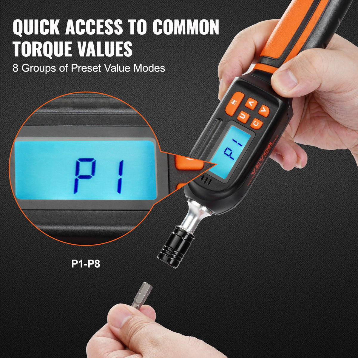 VEVOR Digital Torque Screwdriver 1/4" Range 2.65-70.67in/lb w/ 0.01N.m Increment