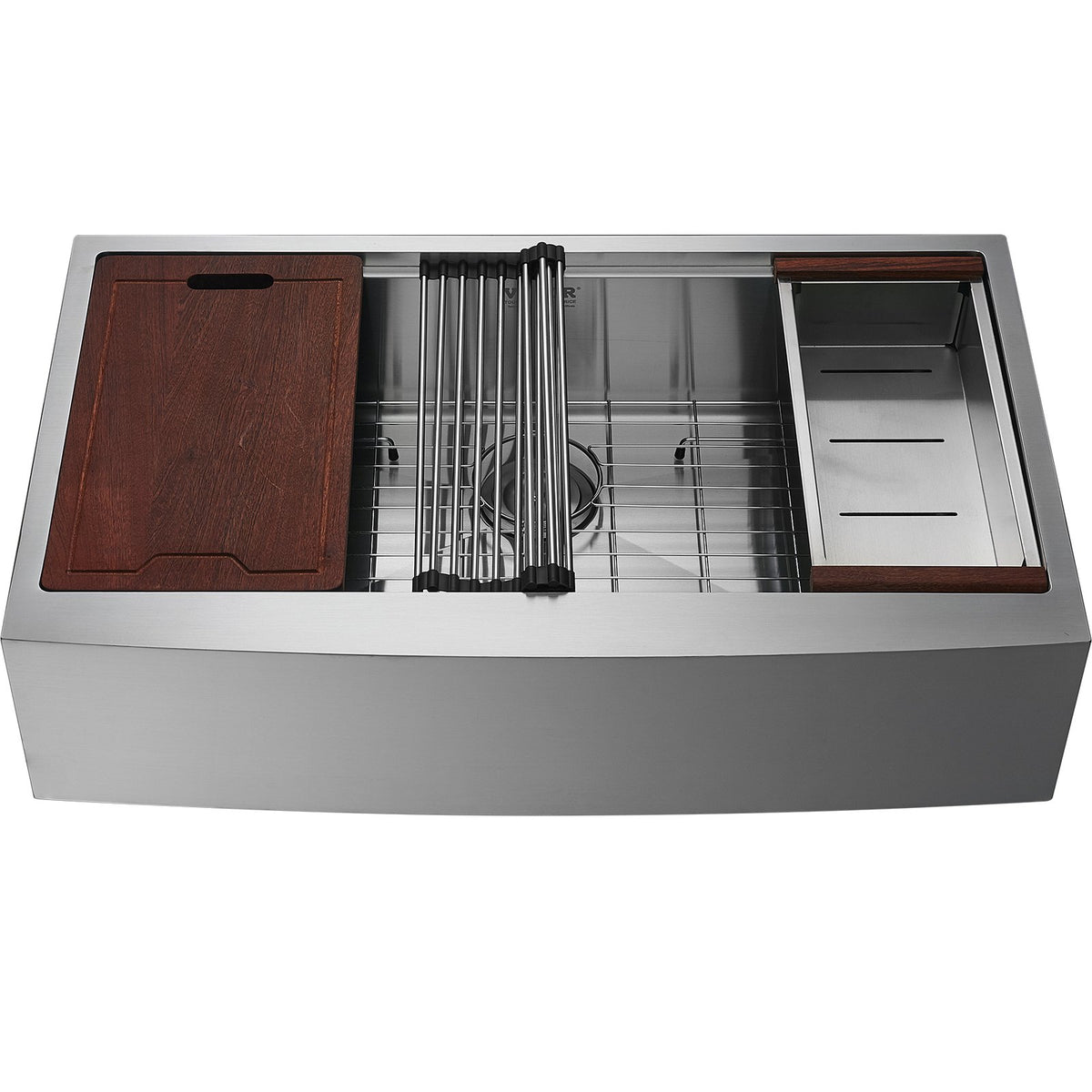 VEVOR Farmhouse Kitchen Sink, 304 Stainless Steel Drop-In Sinks, Top Mount Single Bowl Basin with Ledge &amp; Accessories, Household Dishwasher Sinks for Workstation, Prep Kitchen, and Bar Sink, 36 inch