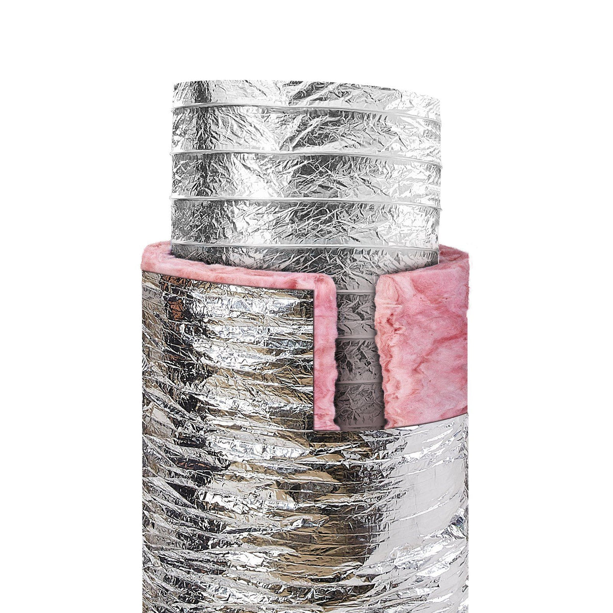 Dryer Vent Hose, 254MM Insulated Flexible Duct 7.62M Long with 2 Duct Clamps, Heavy-Duty Three Layer Protection for HVAC Heating Cooling Ventilation and Exhaust, R-6.0 Flame Resistance Value