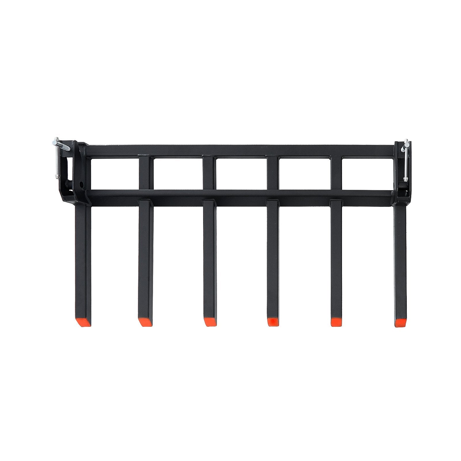 VEVOR Clamp on Debris Forks to 1500 mm Bucket, 2000 kg Capacity Heavy Duty Clamp on Pallet Forks Bucket, Fit for Loader Bucket Skidsteer Tractor to Clean up Fallen Limbs Debris or Yard Wwaste