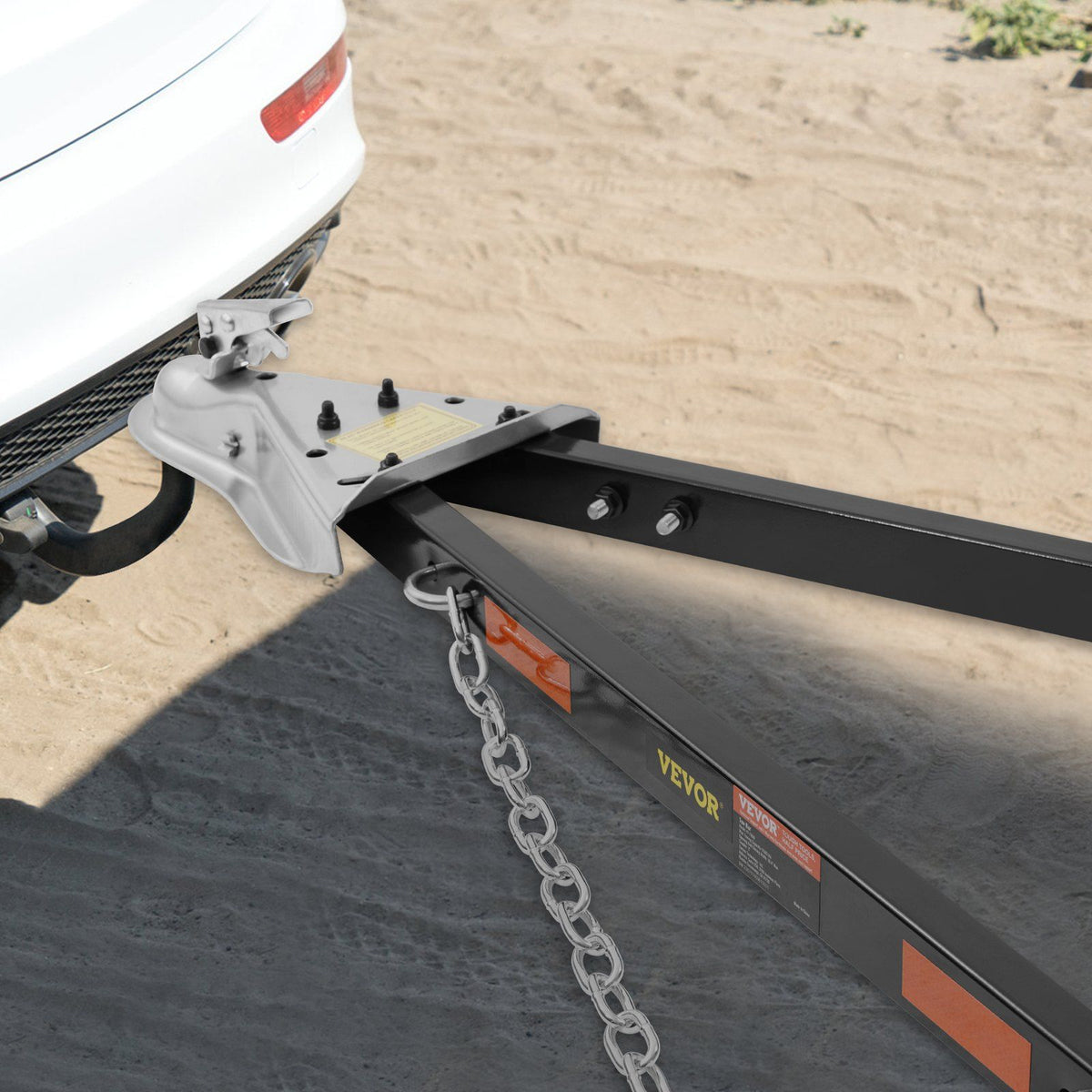 Tow Bar, 2495 kg Towing Capacity with Chains, Powder-Coating Alloy Steel Bumper-Mounted Universal Towing Bar, Coupler Fits 5cm Ball Hitch, 100 cm Opening Width, for RV Car Trailer Truck