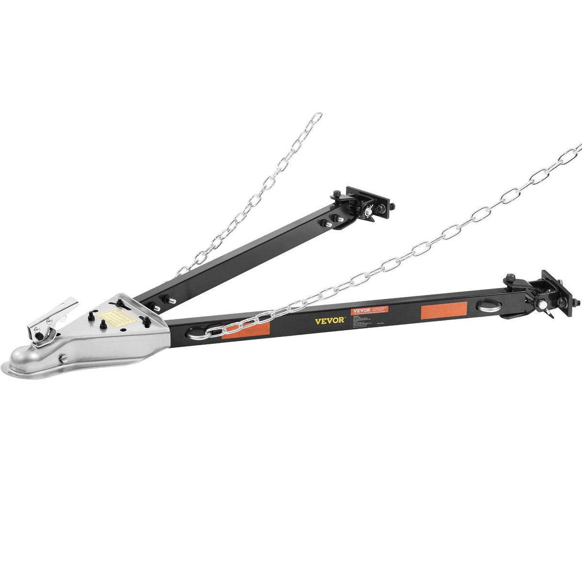 Tow Bar, 2495 kg Towing Capacity with Chains, Powder-Coating Alloy Steel Bumper-Mounted Universal Towing Bar, Coupler Fits 5cm Ball Hitch, 100 cm Opening Width, for RV Car Trailer Truck