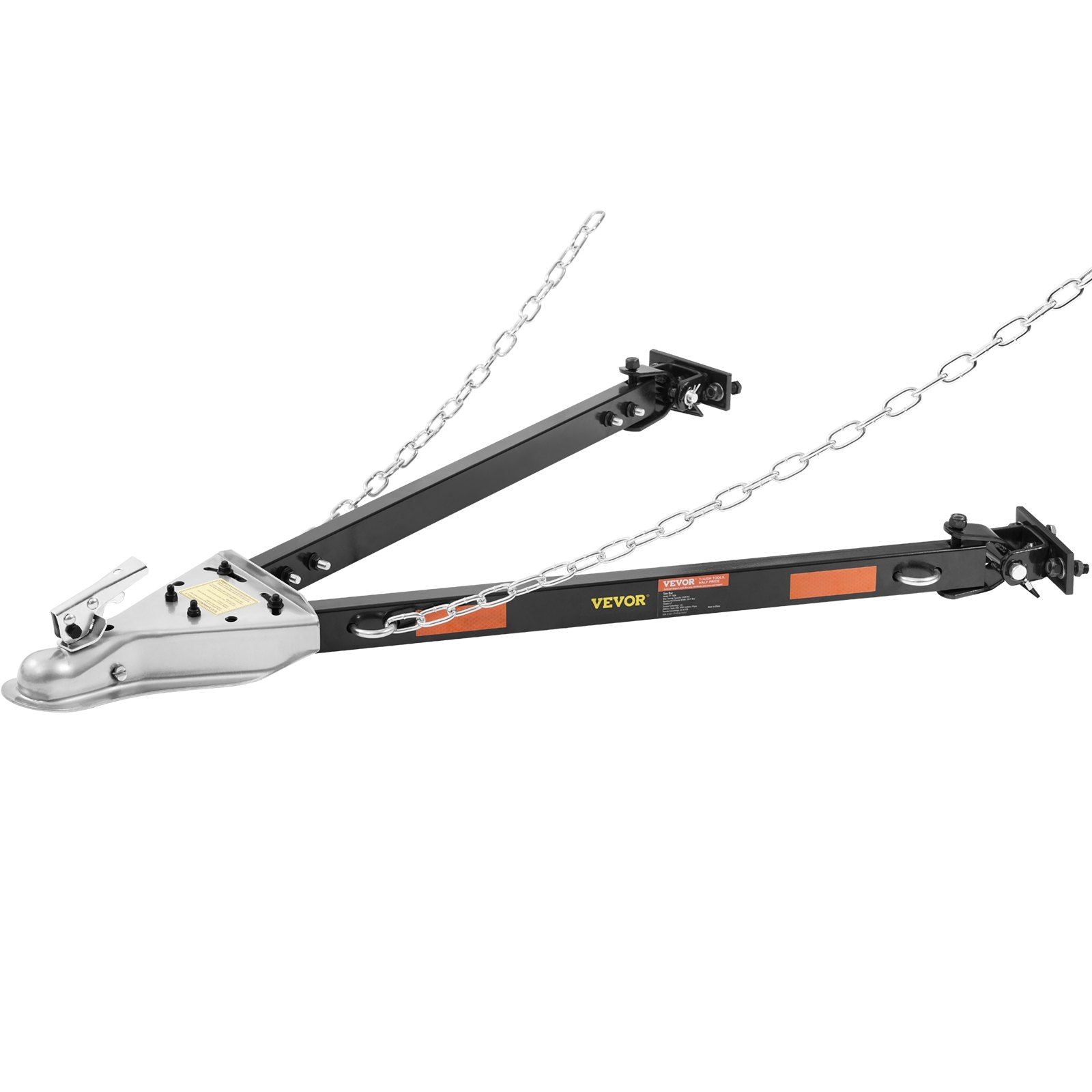 Tow Bar, 2495 kg Towing Capacity with Chains, Powder-Coating Alloy Steel Bumper-Mounted Universal Towing Bar, Coupler Fits 5cm Ball Hitch, 100 cm Opening Width, for RV Car Trailer Truck
