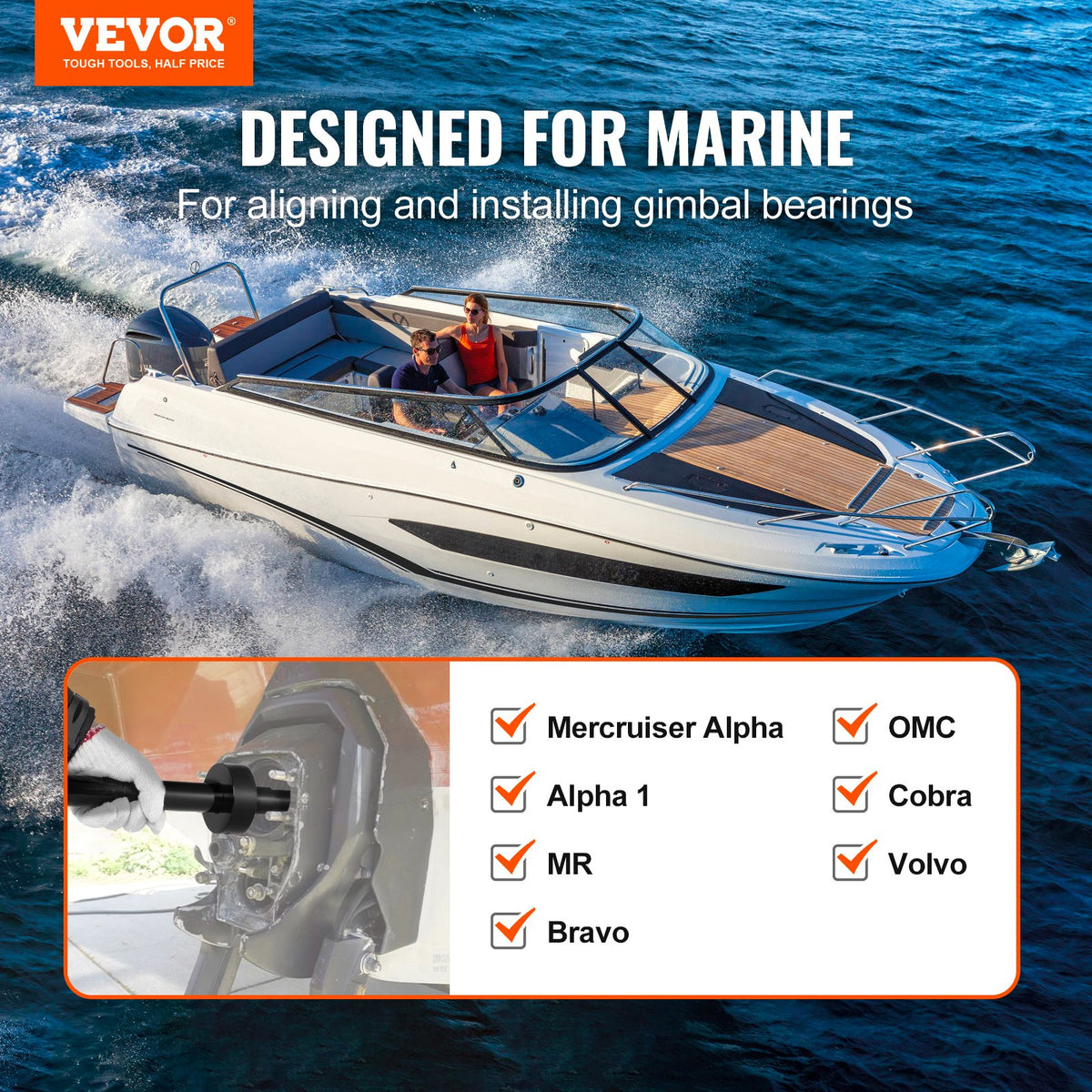 VEVOR Gimbal Bearing Alignment and Install Kit Mercruiser Alpha Bravo OMC Cobra