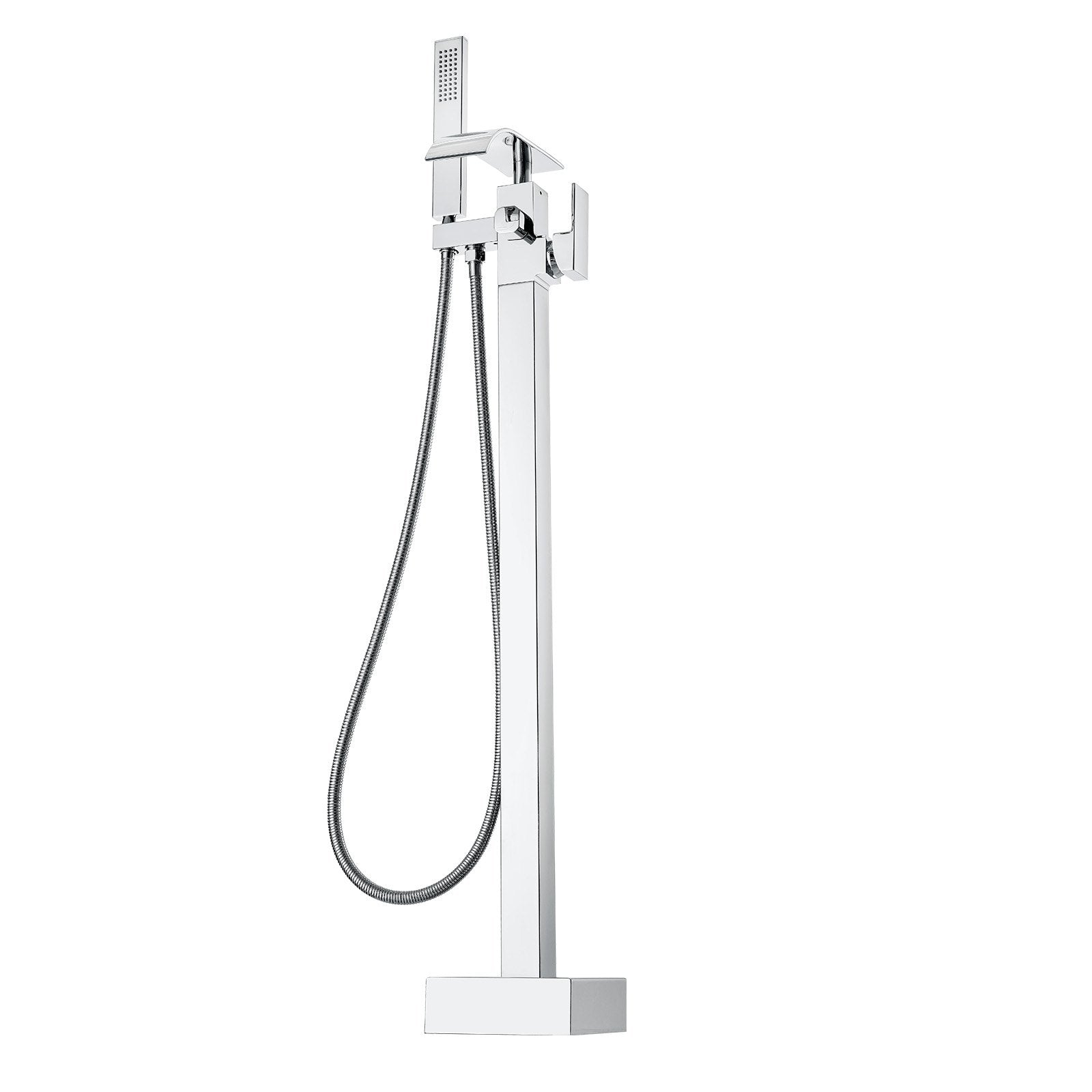 VEVOR Freestanding Bathtub Faucet, Floor Mount, Freestanding Tub Filler, Shower Mixer Taps, Two Water Modes, 360° Swivel Spout, for Bathing & Showering Pet Bathing Cleaning Drains Toilet Flushing