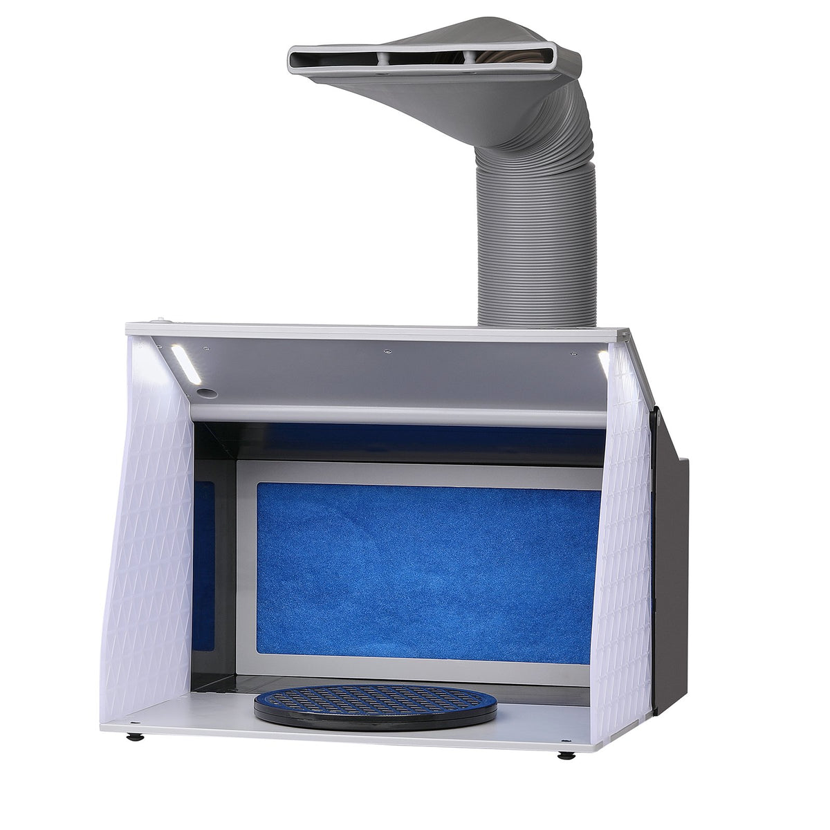 VEVOR Airbrush Spray Booth, Portable Hobby Airbrush Paint Spray Booth Kit with 4 LED Light, Powerful Dual Exhaust Fans, Turntable and 6 ft Extension Hose, for Painting Models, Arts, Crafts, Cakes