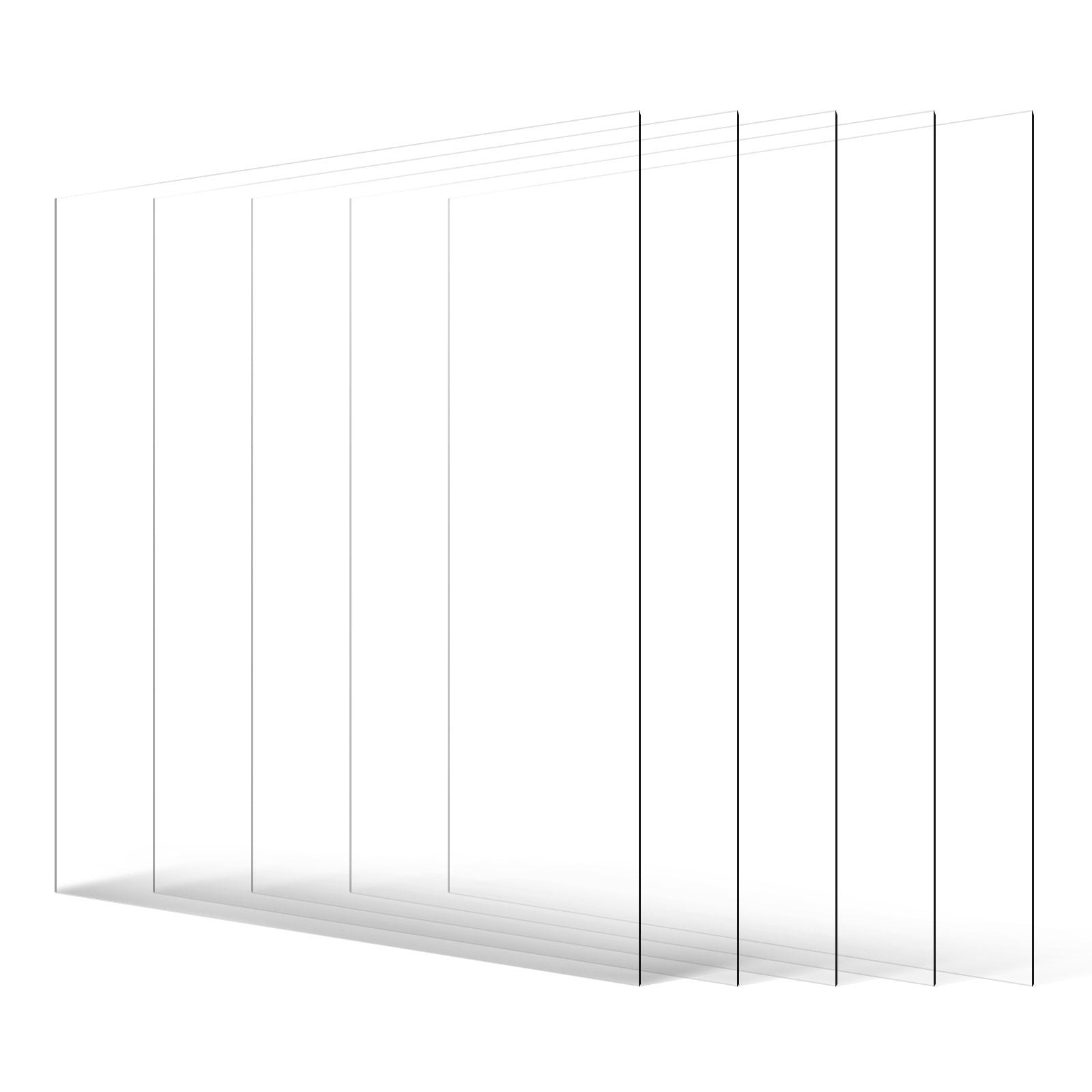 PET/Plexiglass Sheets, 5-Pack Plastic Sheet, 610 x 914 mm 1 mm Thick Transparent Clear Flexible Plastic Panels for Craft, Replacement Picture Frame Glass, DIY Display Project, Easy to Cut