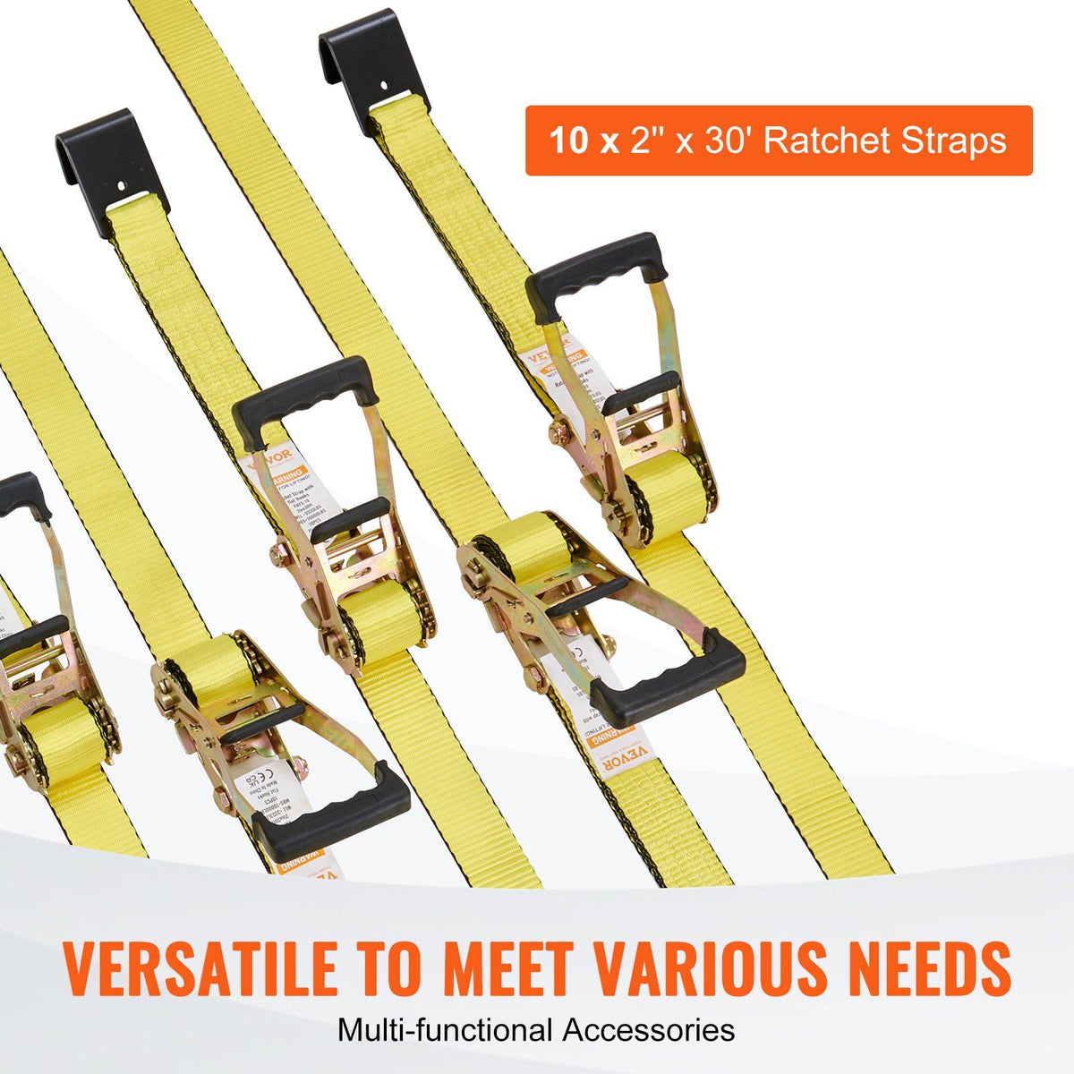 10 Pack Ratchet Tie Down Straps 10000 lbs 2