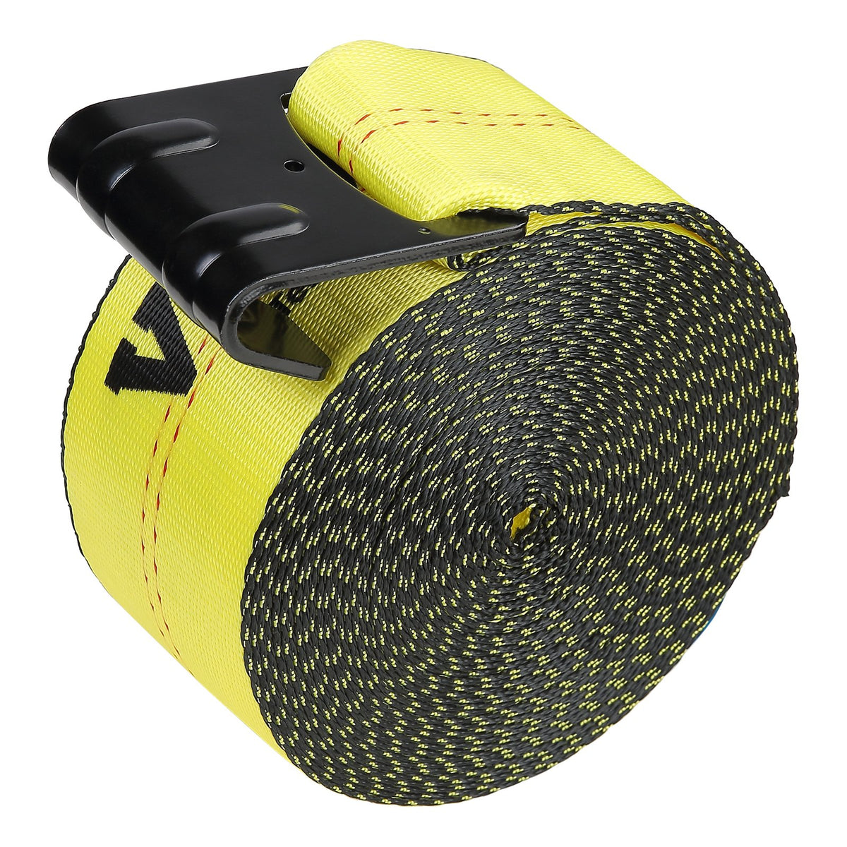 VEVOR Winch Straps, 10.2 cm x 9.1 m, 2.7T Load Capacity, 8.2T Break Strength, Truck Straps with Flat Hook, Flatbed Tie Downs Cargo Control for Trailers, Farms, Rescues, Tree Saver, Yellow (10 Pack)