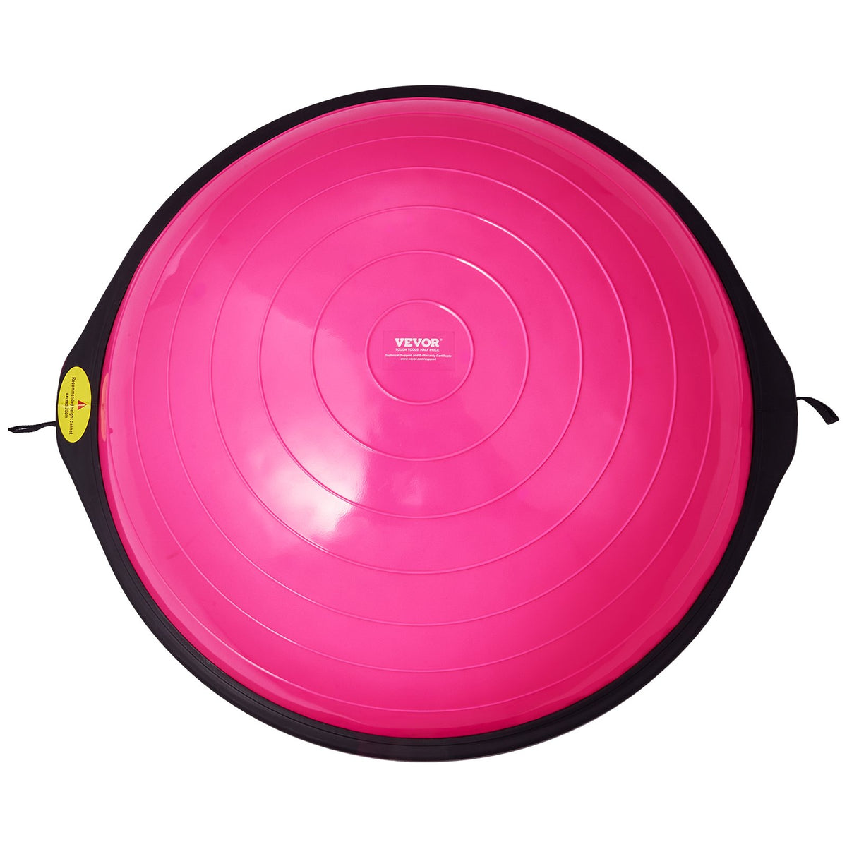 VEVOR Half Exercise Ball Trainer, 26 inch Balance Ball Trainer, 1500lbs Capacity Stability Ball, Yoga Ball with Resistance Bands &amp; Foot Pump, Strength Fitness Ball for Home Gym Full Body Workout, Pink