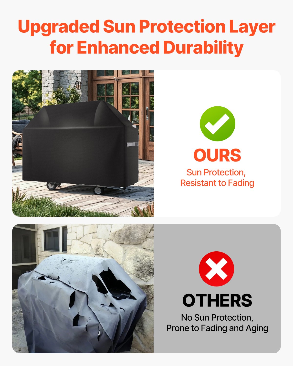 VEVOR 48 inch Grill Cover Heavy Duty BBQ Gas Grill Cover Outdoor Waterproof