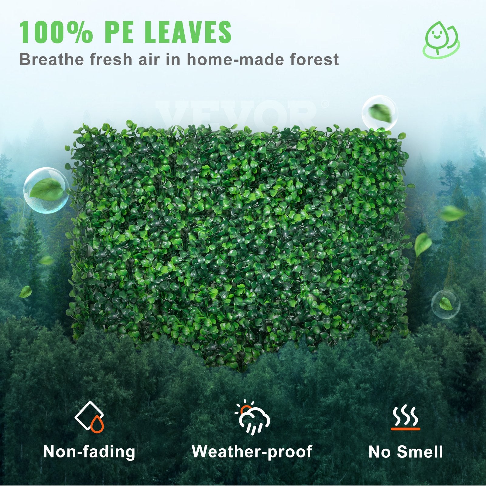 VEVOR 12PCS 10x10 inch Artificial Boxwood Panels, Boxwood Hedge Wall Mat,Artificial Grass Backdrop Wall, Privacy Hedge Screen UV Protected for Outdoor Indoor Garden Fence Backyard