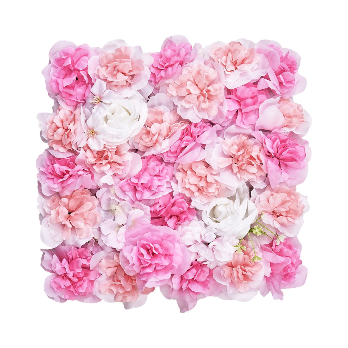 VEVOR 3D Flower Wall Panel, 12 PCS 15 x 15 inch, Artificial Floral Wall Background Mesh Backing Mat,Seamless Design&amp;Easy Installation for Wedding Valentines Day Home Baby Party Backdrop Decor,Pink