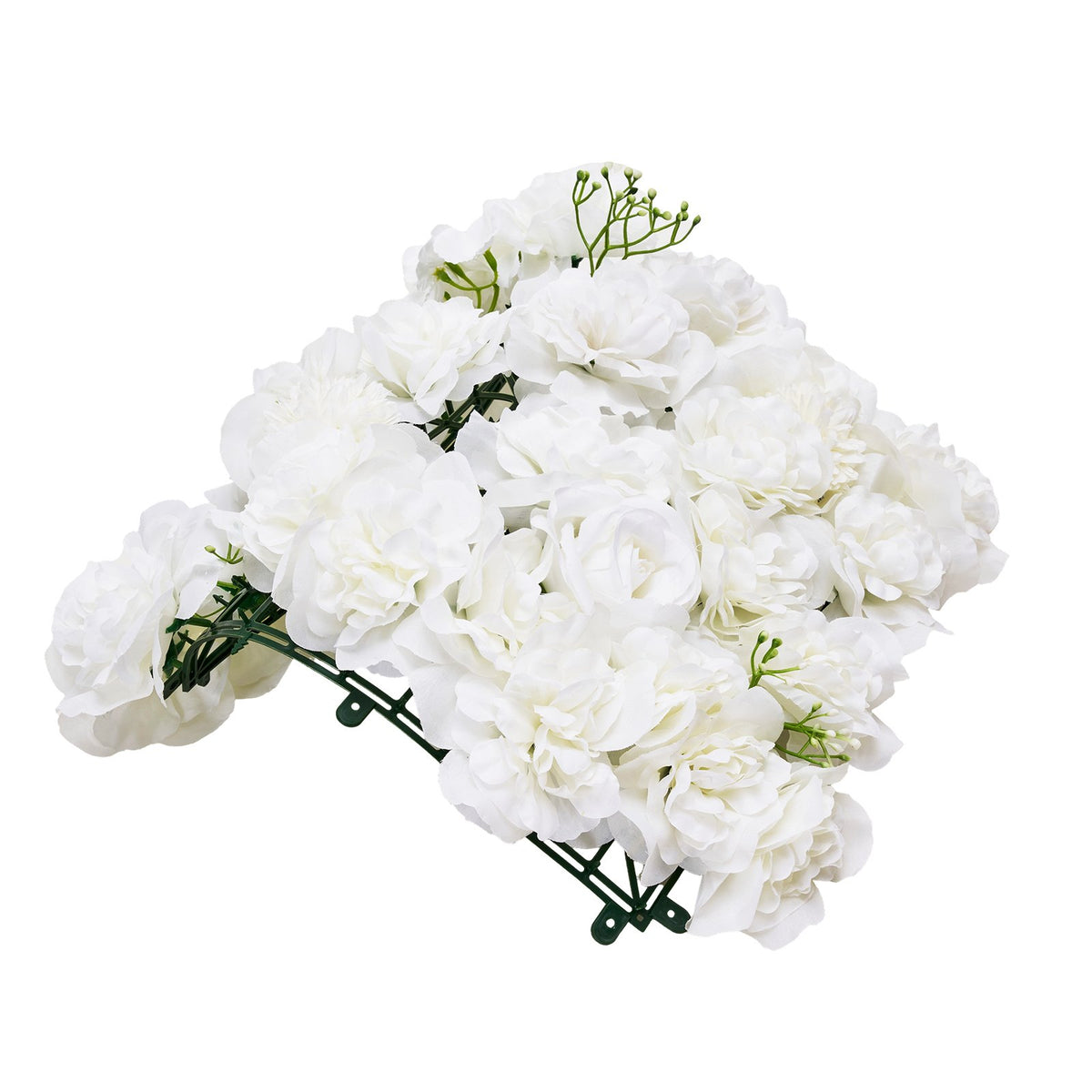 VEVOR 3D Flower Wall Panel, 24 PCS 15 x 15 inch, Artificial Floral Wall Background Mesh Backing Mat,Seamless Design&Easy Installation for Wedding Valentines Day Home Baby Party Backdrop Decor,White