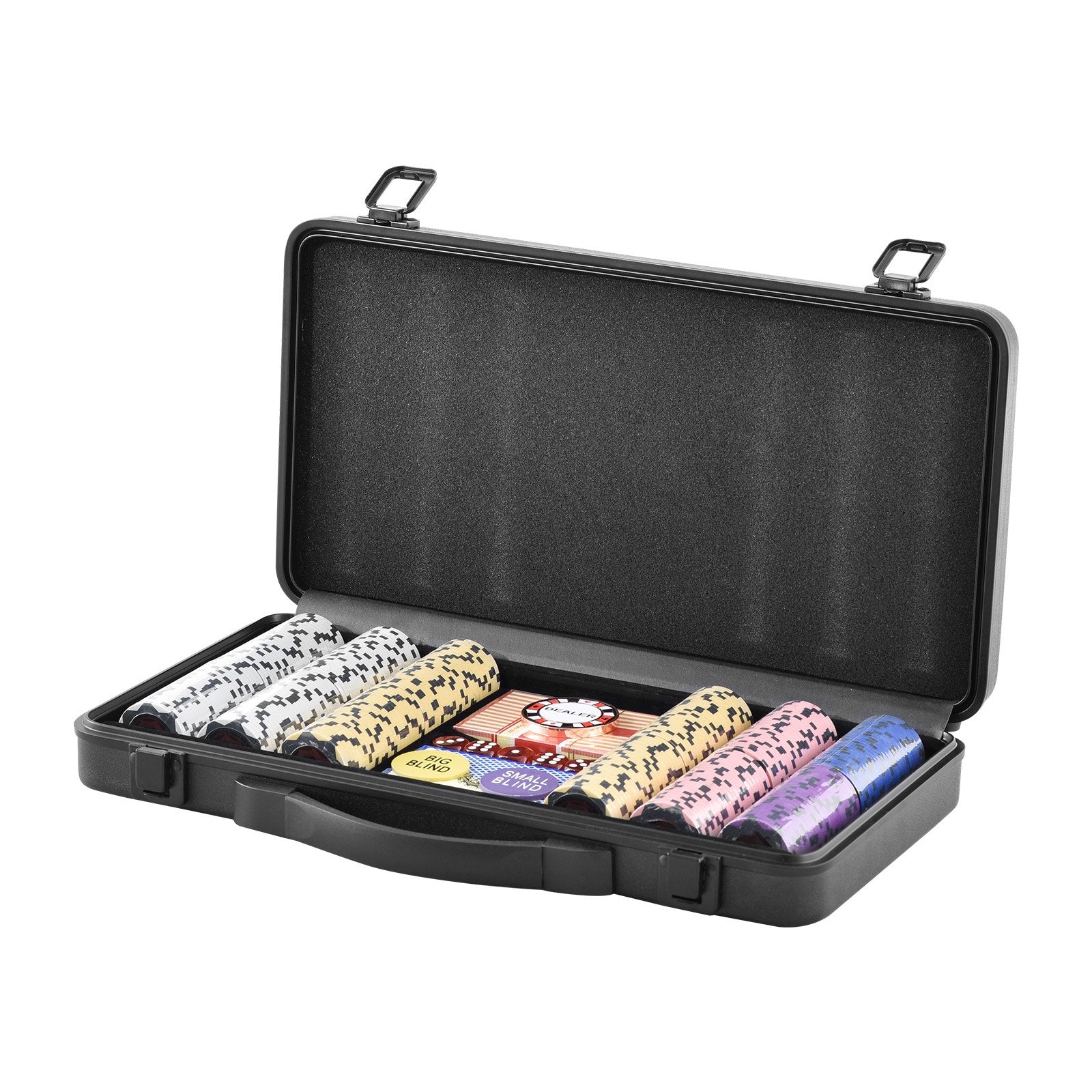 VEVOR Poker Chip Set, 300-Piece Poker Set, Complete Poker Playing Game Set with Carrying  Case, Heavyweight 14 Gram Casino Clay Chips, Cards, Buttons and Dices, for Texas Hold'em, Blackjack, Gambling