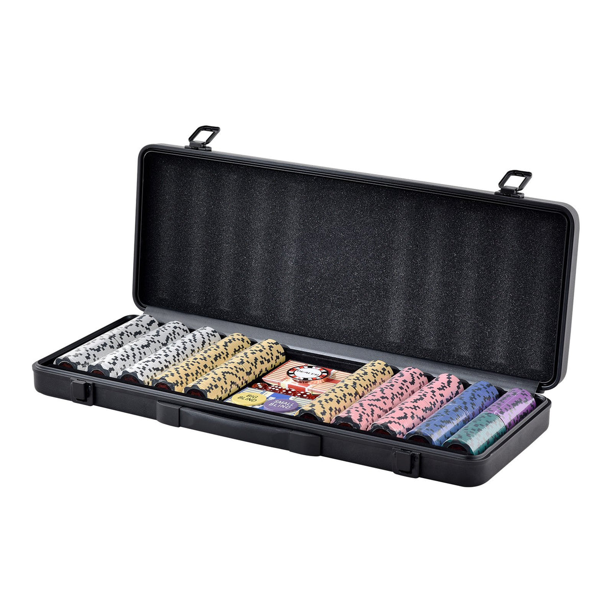 VEVOR Poker Chip Set, 500-Piece Poker Set, Complete Poker Playing Game Set with Carrying  Case, Heavyweight 14 Gram Casino Clay Chips, Cards, Buttons and Dices, for Texas Hold&#39;em, Blackjack, Gambling
