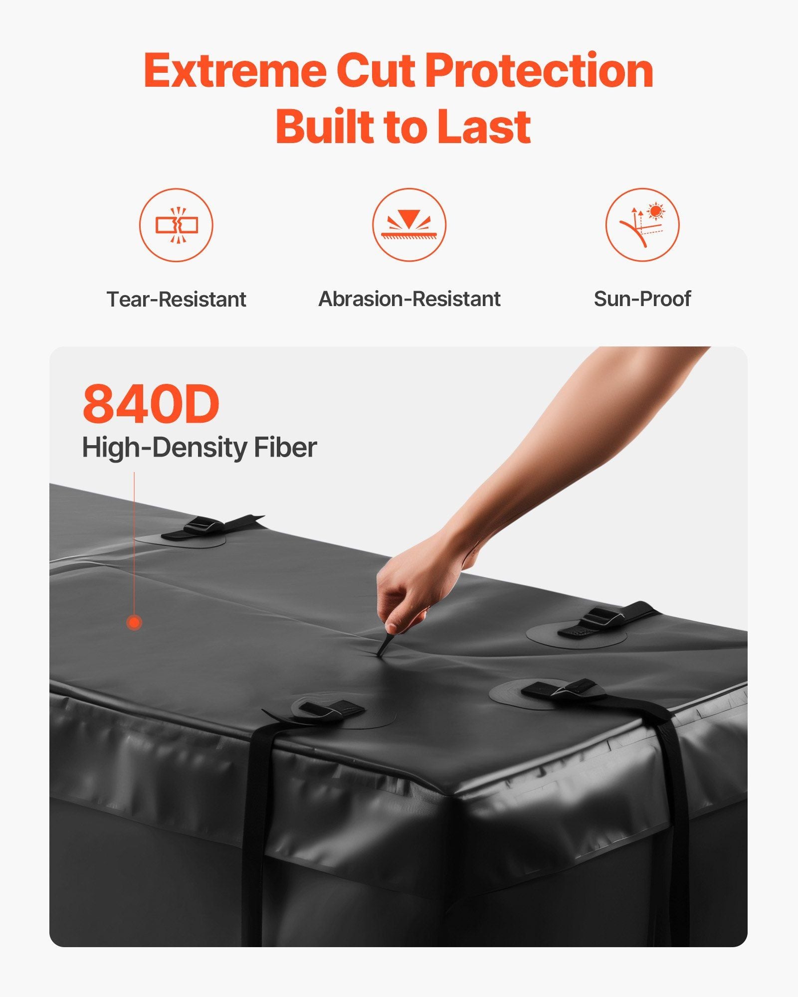 Hitch Cargo Carrier Bag, Waterproof 840D PVC, 152 x 60.7 x 61 cm (20 Cubic Feet), Heavy Duty Cargo Bag for Truck Bed Storage with 8 Reinforced Straps, Suitable for Car SUV Vans Hitch Basket