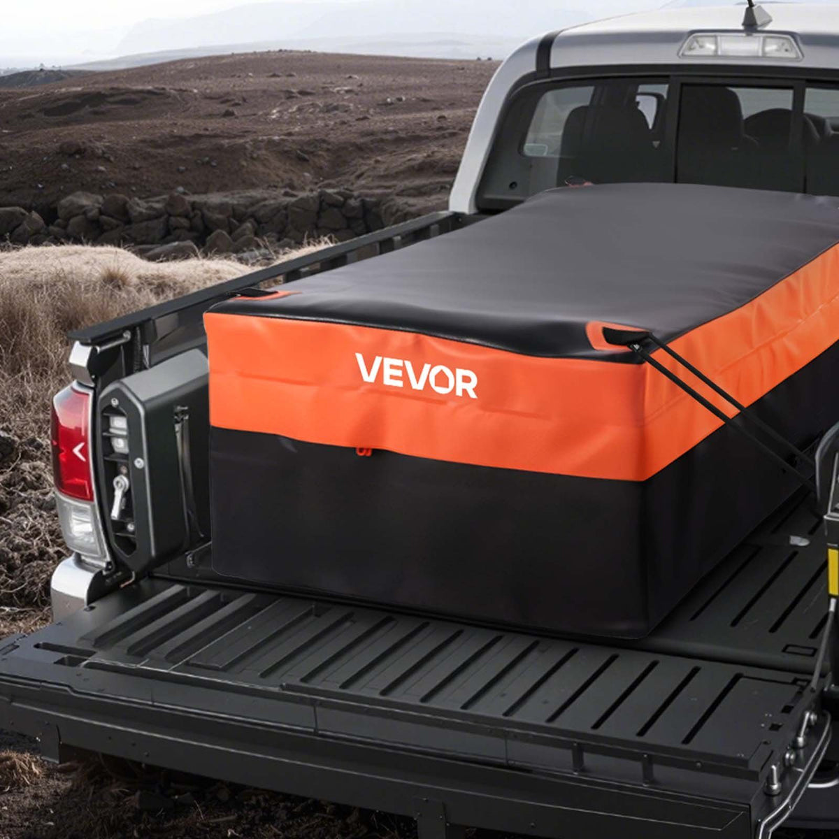 Truck Bed Cargo Bag, Waterproof 840D PVC, 130 x 102 x 55.5 cm (26 Cubic Feet), Heavy Duty Cargo Bag for Truck Bed with 4 Bungee Cords with Hooks, Fits a Variety of SUV and Pickup Trucks