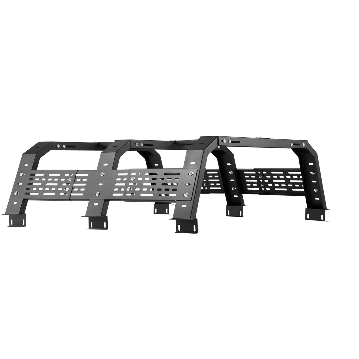 VEVOR Overland Truck Bed Rack, 125-172.5 cm Width, Adjustable Overland Bed Cargo Rack with Sidebar, 408.2 kg Static Load Capacity, Heavy Duty Steel, for Mid-Size Trucks, Fit Tacoma / Gladiator JT
