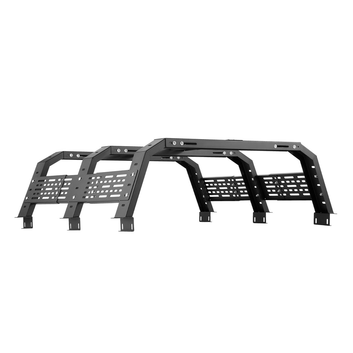 VEVOR Overland Truck Bed Rack, 125-172.5 cm Width, Adjustable Overland Bed Cargo Rack with Sidebar, 408.2 kg Static Load Capacity, Heavy Duty Steel, for Mid-Size Trucks, Fit Tacoma / Gladiator JT