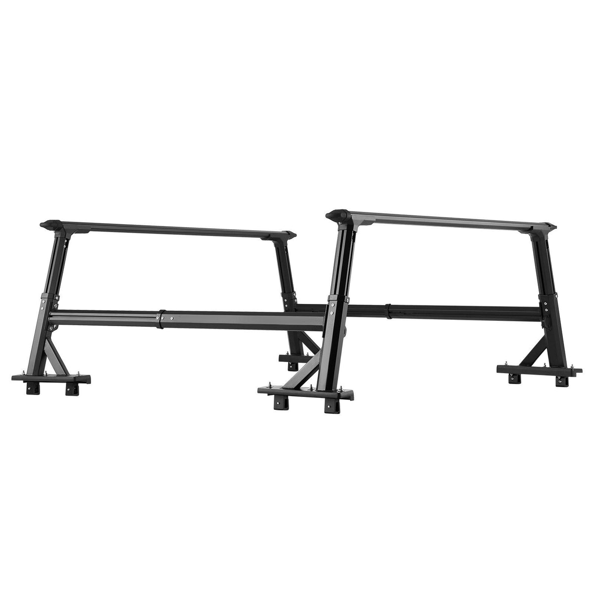 Truck Ladder Rack, 53.3-80.01 cm Height, Adjustable Non-Drilling Aluminum Cargo Rack with Sidebar, 362.9 kg Static Capacity, Ideal for Canoes, Surfboards, Ladders, Lumber, Tents &amp; Large cargo