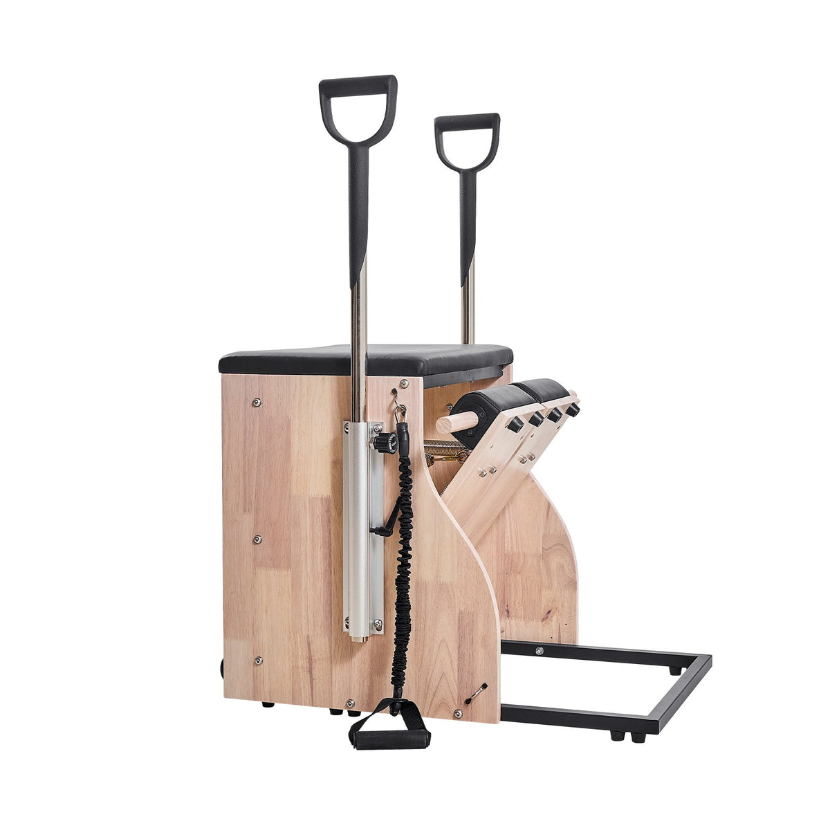 VEVOR Pilates Chair, Split-Pedal Stability Combo Chairs with Handles, Rubber Wood Frame Yoga Fitness Trainer, Exercise Reformer, Pilates Resistance-Workout Equipment, for Home Gym Studio Workout