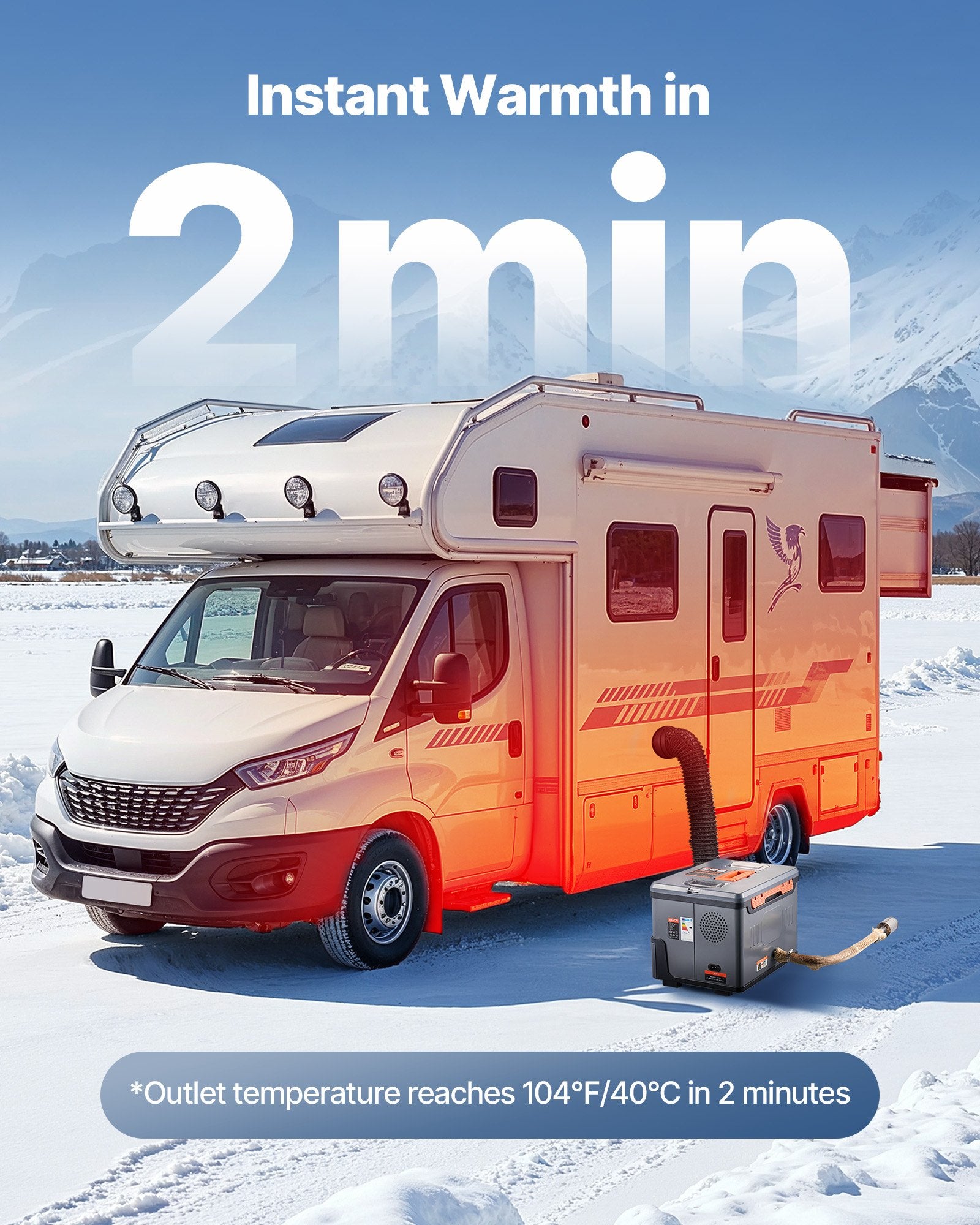 VEVOR Diesel Heater, 8KW, DC 12V/24V, All in One Portable Diesel Air Heater with Bluetooth APP Control, Remote Control and LCD Screen, 5 L Fuel Tank for Trucks, Vans, RVs, Campers, and Garages