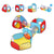 VEVOR 5 in 1 Kids Play Tent with Tunnel, Basketball Hoop for Boys, Girls, Babies and Toddlers, Indoor/Outdoor Pop Up Playhouse with Carrying Bag & Banding Straps Birthday Gifts, Red/Yellow/Blue