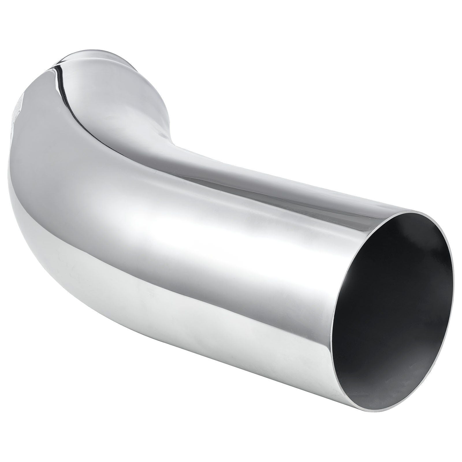 Elbow Exhaust Tip, 101.6mm Inlet, 152.4mm Outlet, 584mm Overall Length, Chrome Turn Down Exhaust Tip with Clamp for Truck/Sedan/Sports Car/SUV, Chrome Structure for High Temperature Resistance