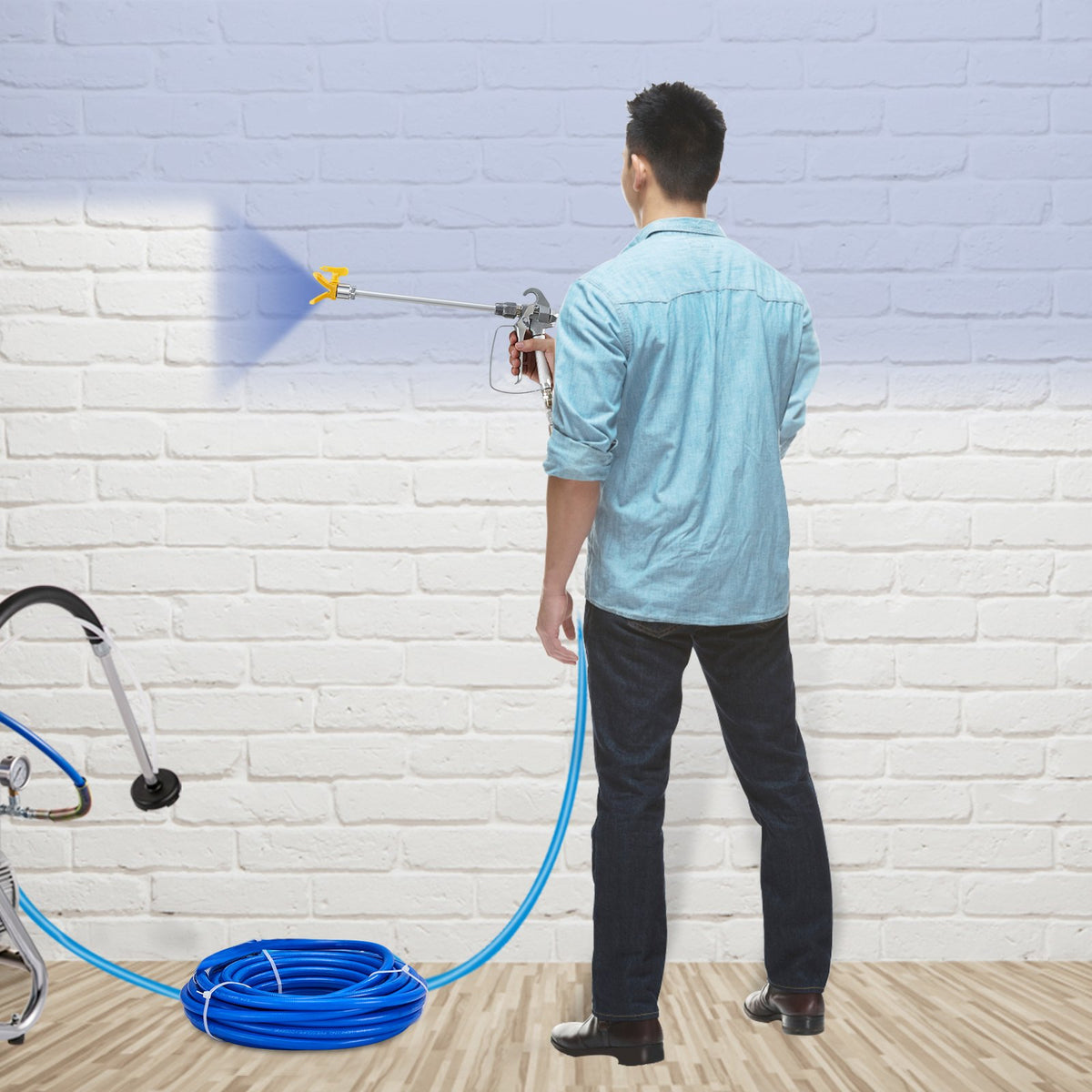 VEVOR Airless Paint Spray Hose Kit 50ft 1/4in Swivel Joint 3600psi with 517 Tip