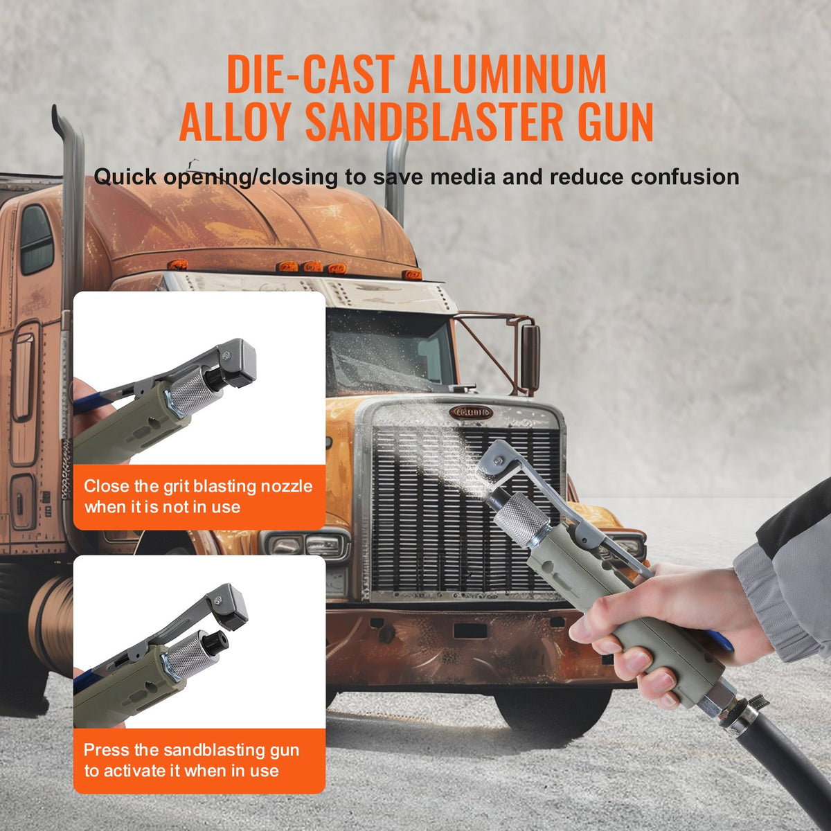VEVOR 5 Gallon Sand Blaster 60-110 PSI High Pressure Sandblaster with 4 Nozzles