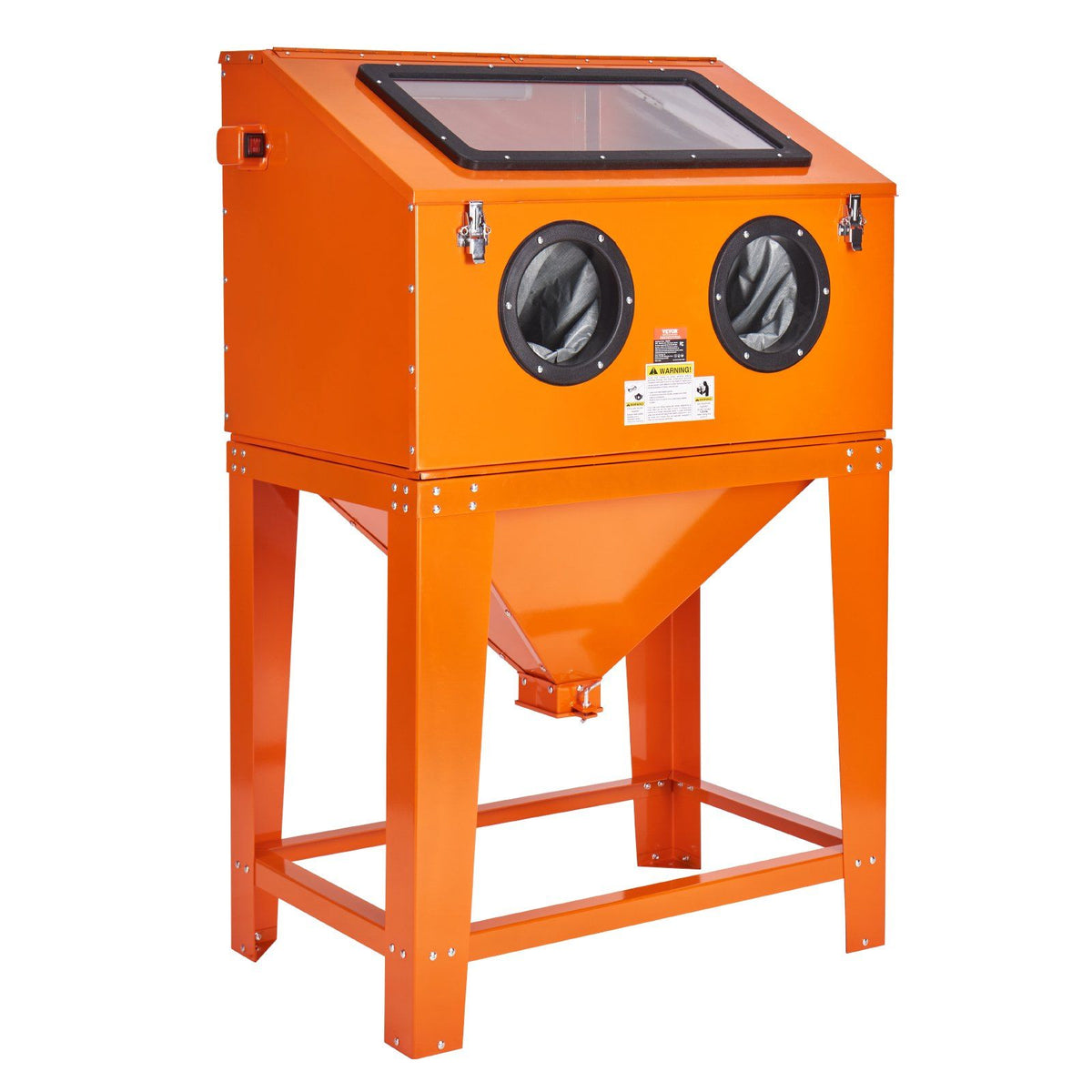90 Gallon Sandblasting Cabinet with 1.8 Gallon Dust Collection System, 40-120PSI Sand Blasting Cabinet with Stand, Heavy Duty Sand Blaster with Blasting Gun &amp; 4 Nozzles for Paint, Rust Removal