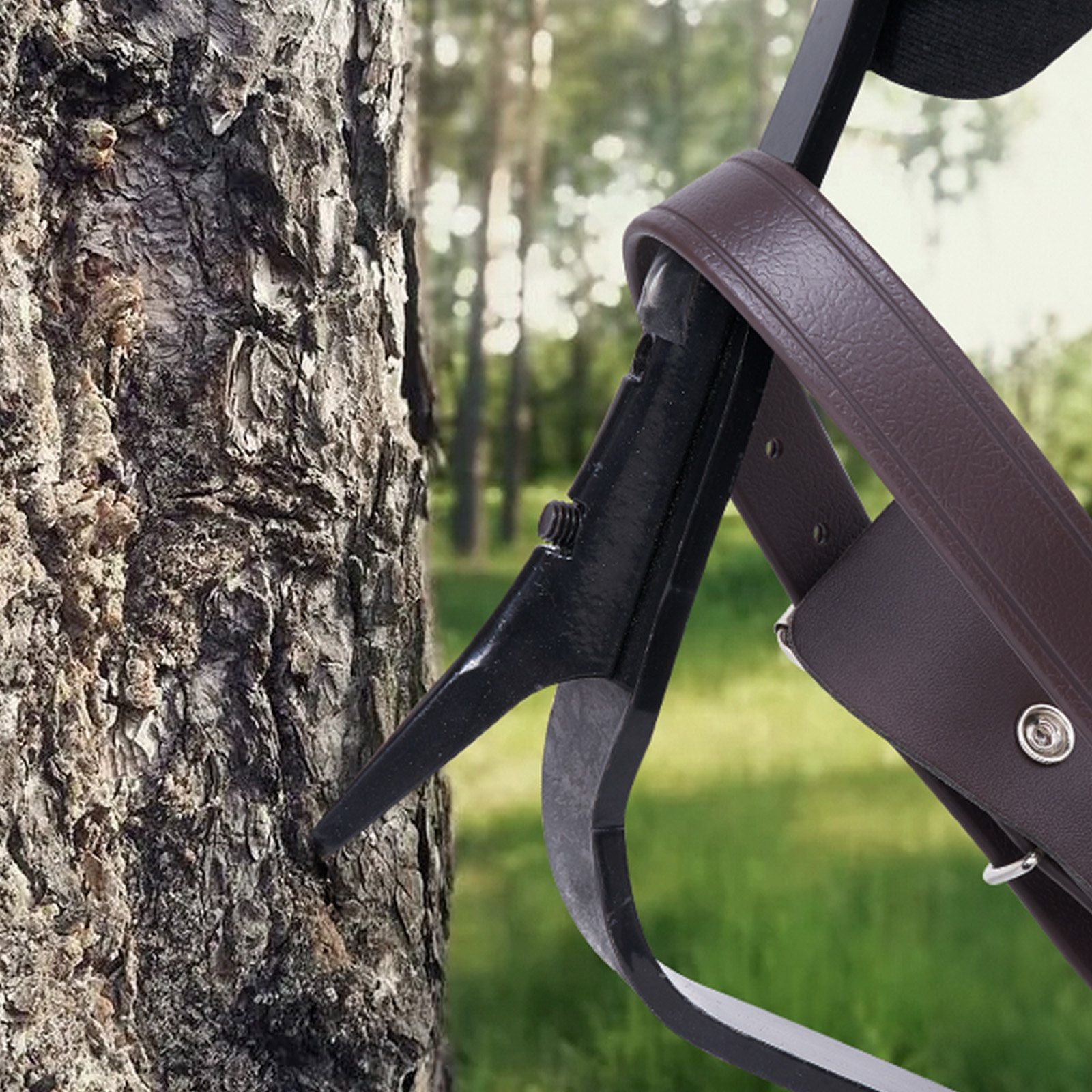 Tree Climbing Spikes, 1 Pair Alloy Steel Climbing Spurs, 350lbs Load Capacity Tree Climbing Gear with Straps and Spike Protectors, Arborist Equipment for Climbers, Hunting, Fruit Picking, Green