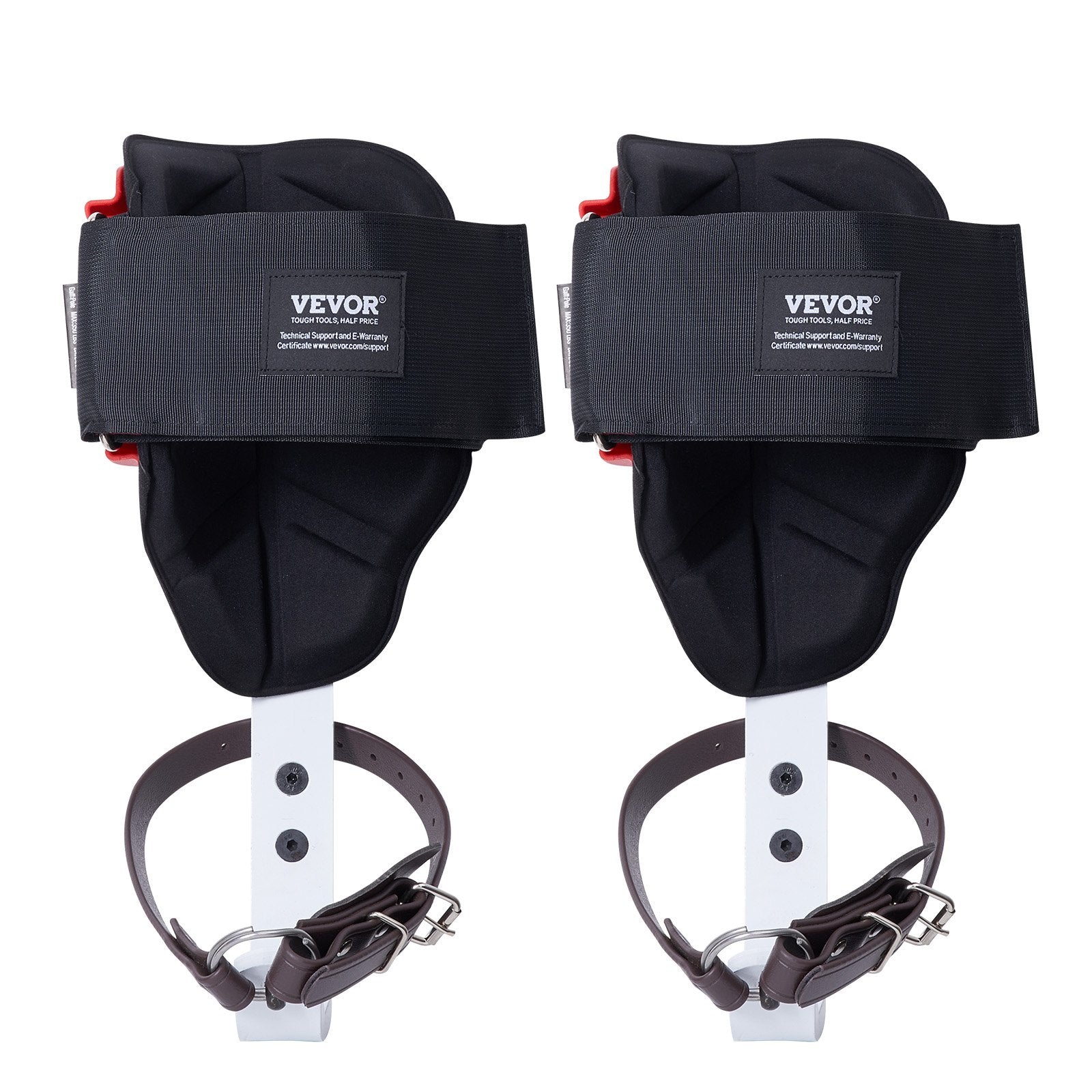 VEVOR Tree Climbing Spikes, 1 Pair Aluminum Climbing Spurs, 350lbs Load Capacity Tree Climbing Gear with Straps and Spike Protectors, Arborist Equipment for Climbers, Hunting, Fruit Picking, Red