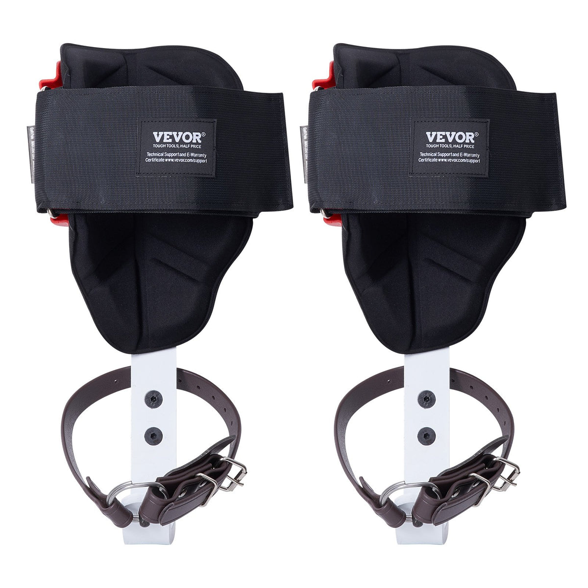 VEVOR Tree Climbing Spikes, 1 Pair Aluminum Climbing Spurs, 350lbs Load Capacity Tree Climbing Gear with Straps and Spike Protectors, Arborist Equipment for Climbers, Hunting, Fruit Picking, Red