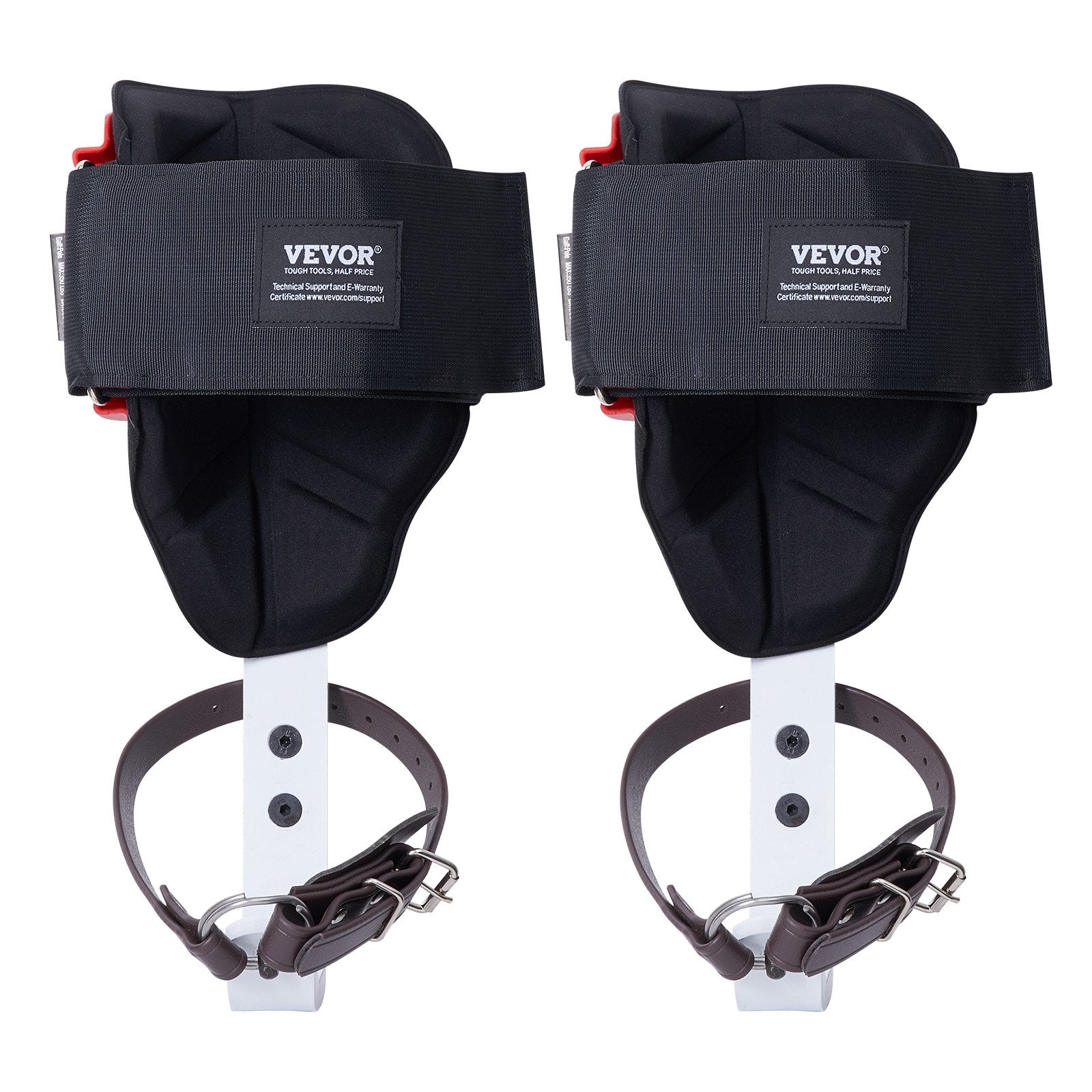 VEVOR Tree Climbing Spikes, 1 Pair Aluminum Climbing Spurs, 350lbs Load Capacity Tree Climbing Gear with Straps and Spike Protectors, Arborist Equipment for Climbers, Hunting, Fruit Picking, Red