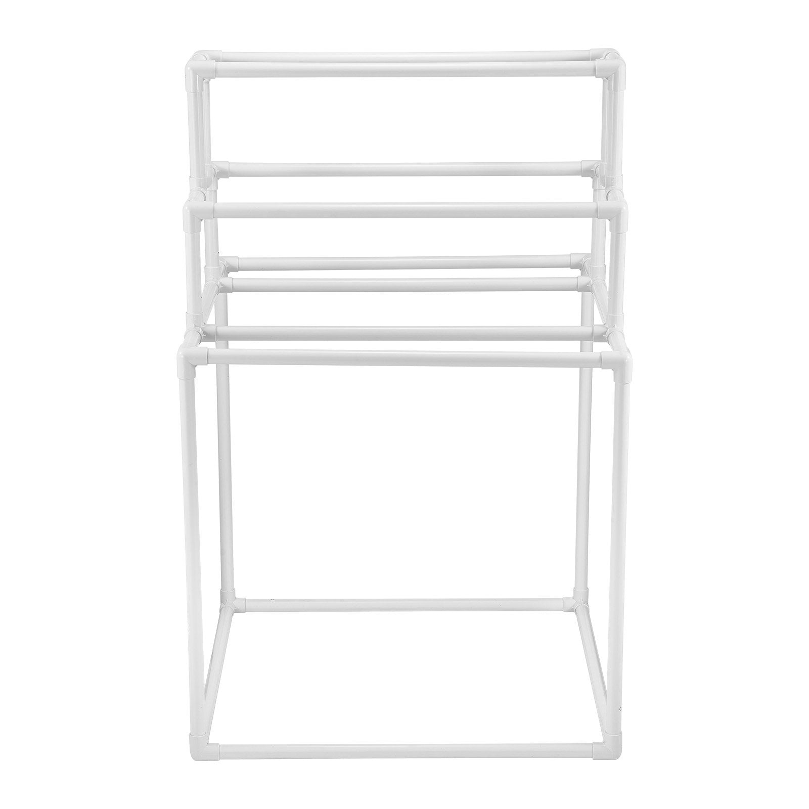 VEVOR Towel Rack 8-Bar Outdoor PVC Towel Holder for Poolside Spa Bathroom White