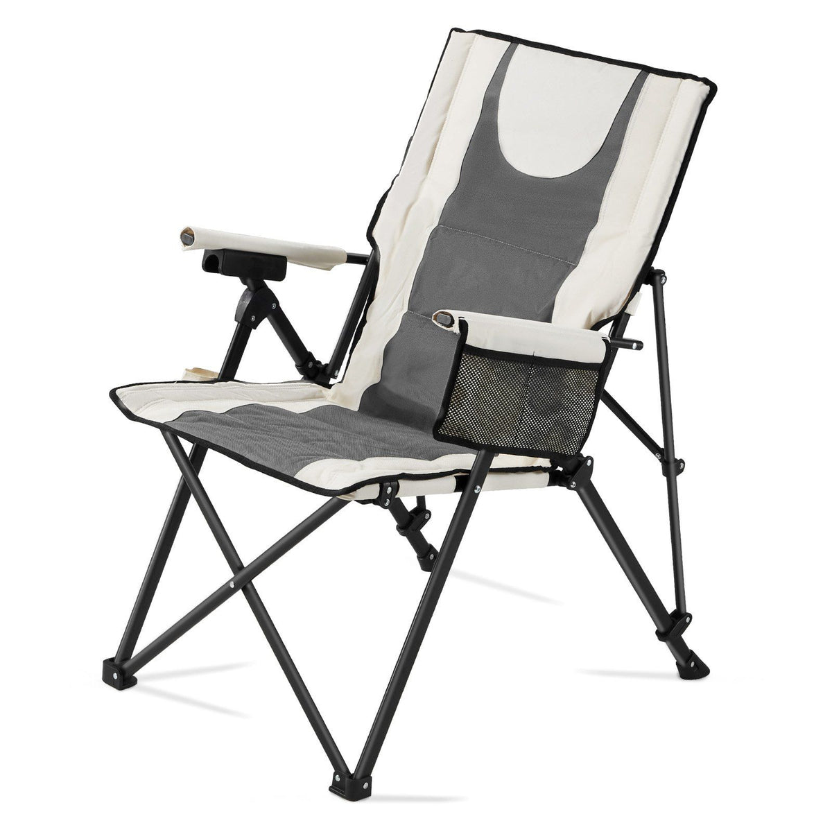 Folding Camping Chair, 3 Reclining Positions, Outdoor High Back Camping Chair, 260lbs Weight Capacity, Full Padded Beach Chairs with Armrest &amp; Headrest, Portable Lawn Chairs for Sports Travel