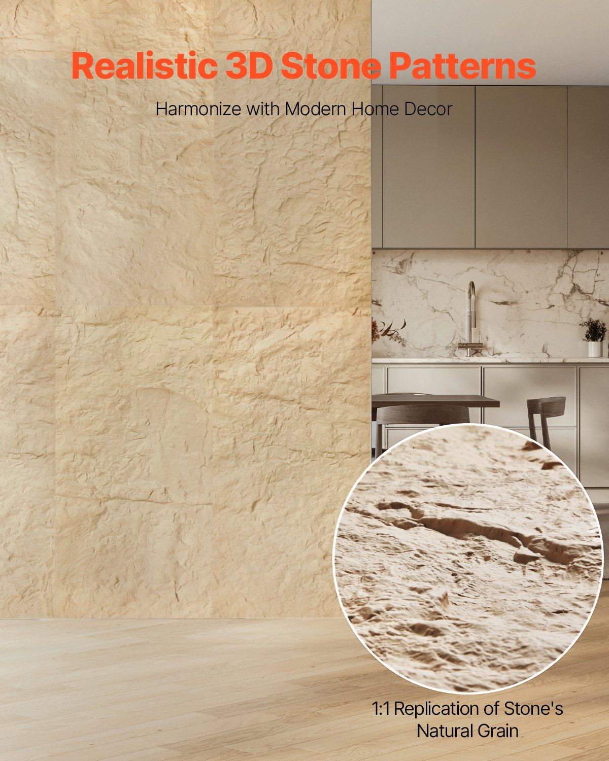 3D Wall Panels, 4 Pack 120 x 60 cm PU Natural Stone Imitation Wall Art Tiles, 2.97 m² Coverage Accent Wall Panel, Interior Home Decor for Ceiling, Bedroom, Living & Gaming Room, Stone Yellow