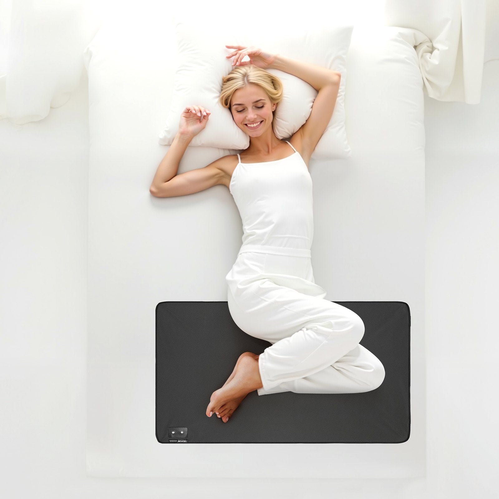 Grounding Mat, 680 x 990 mm Anti-Slip PU Leather Earthing Mat, with 15 Feet Grounding Cord, Grounding Pad for Sleep, Boost Energy, Improve Sleep, Reduce Anxiety at Home Office or Work