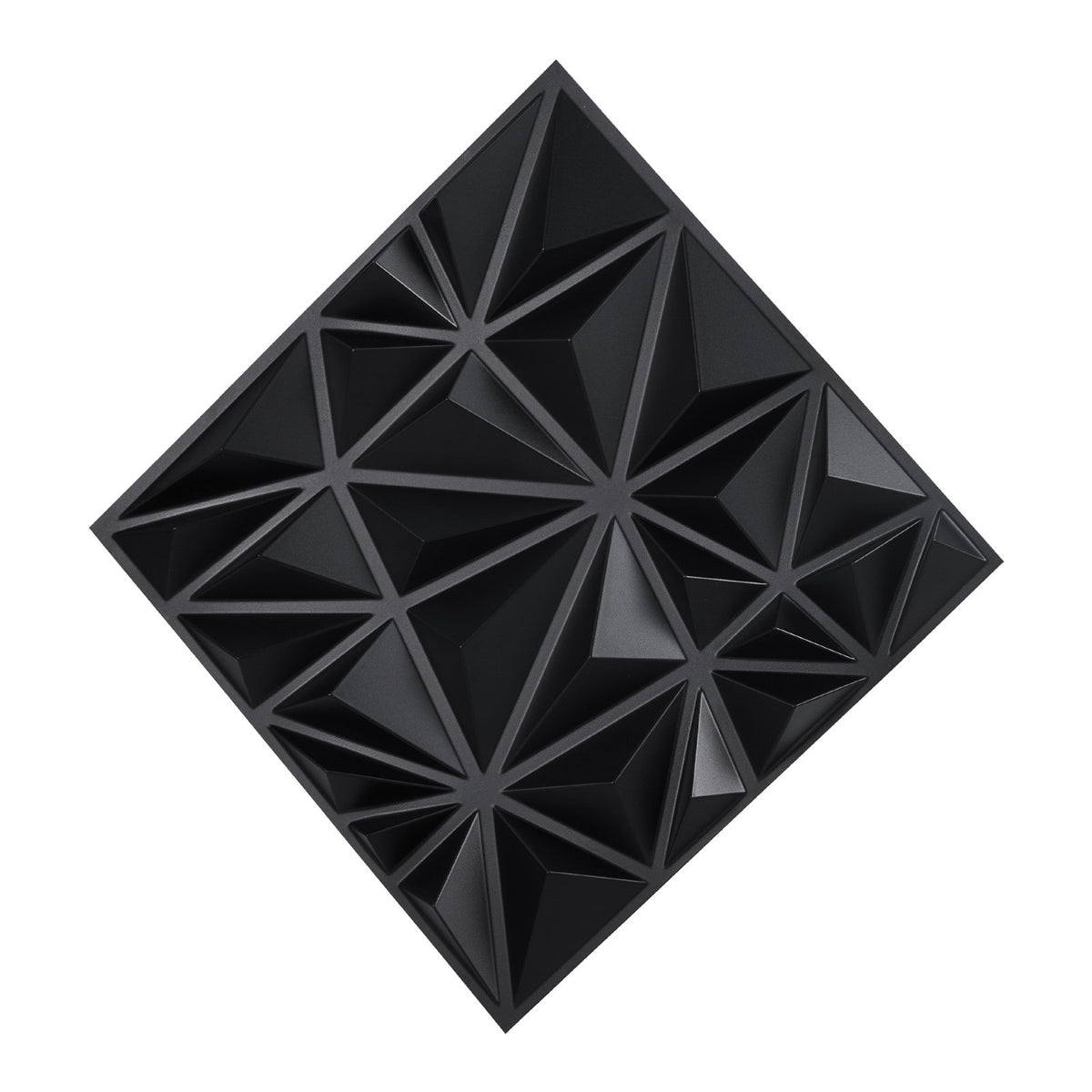 VEVOR 3D Wall Panels, 33-Pack 30 x 30 cm PVC Modern Art Minimalist Diamond Tiles, 2.97 m² Coverage Accent Wall Panel, Interior Home Decor for Ceiling, Bedroom, Living Room, Gaming Room, Matte Black