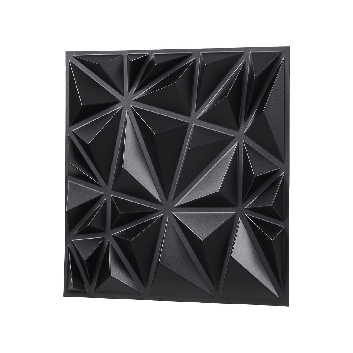 VEVOR 3D Wall Panels, 33-Pack 30 x 30 cm PVC Modern Art Minimalist Diamond Tiles, 2.97 m² Coverage Accent Wall Panel, Interior Home Decor for Ceiling, Bedroom, Living Room, Gaming Room, Matte Black